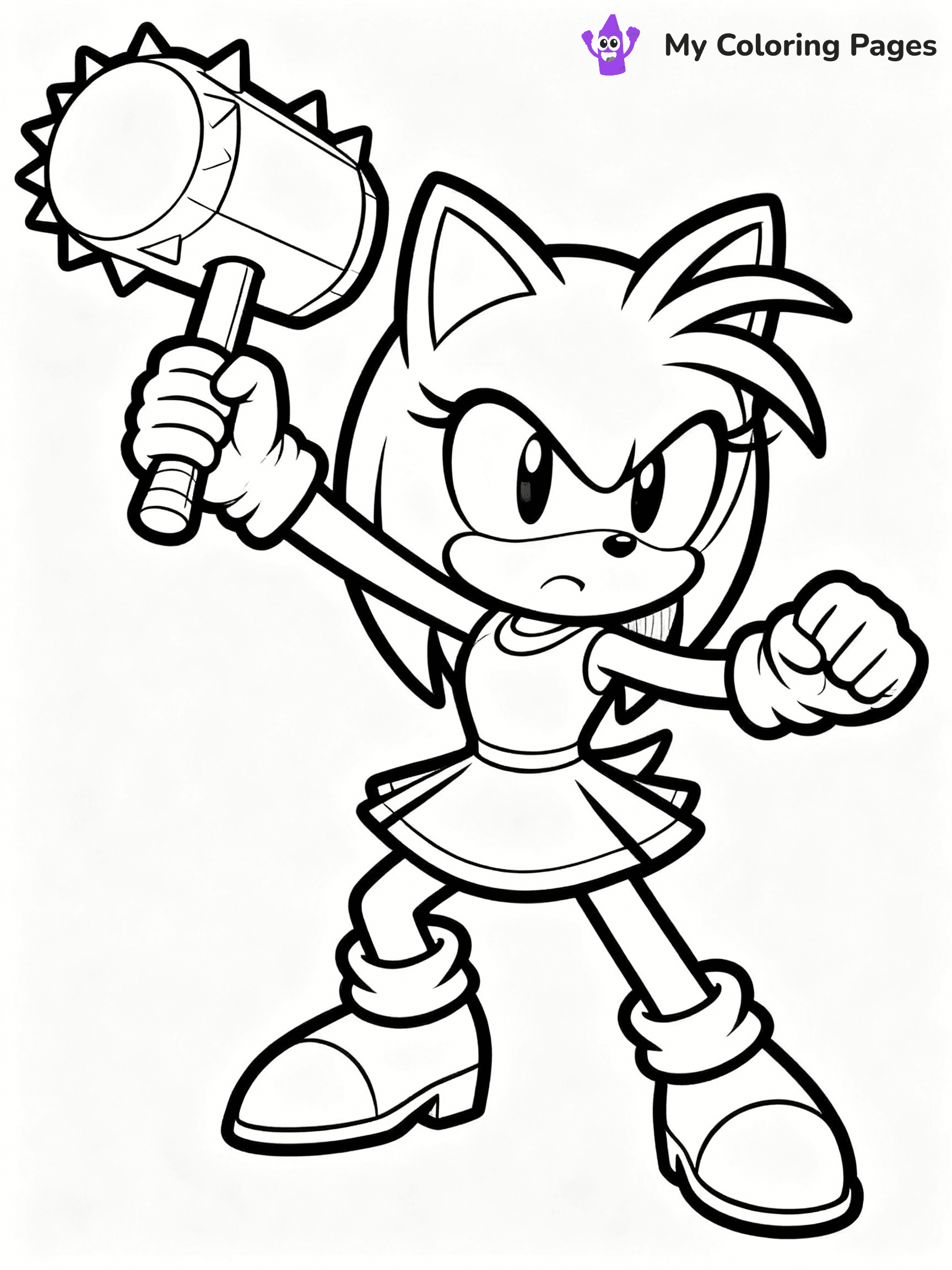 Amy Rose Coloring Pages - 1
