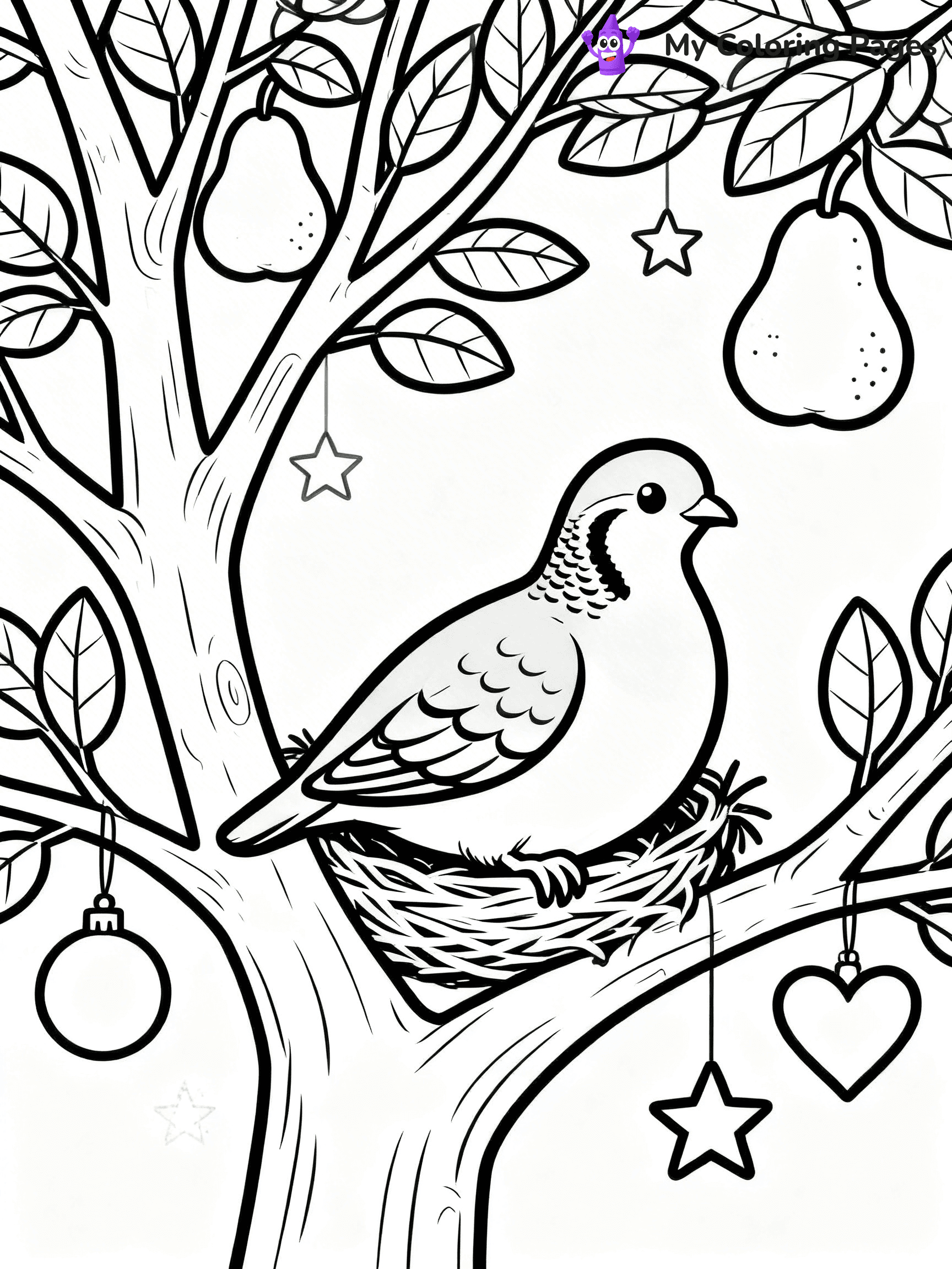 12 Days Of Christmas Coloring Pages - 1