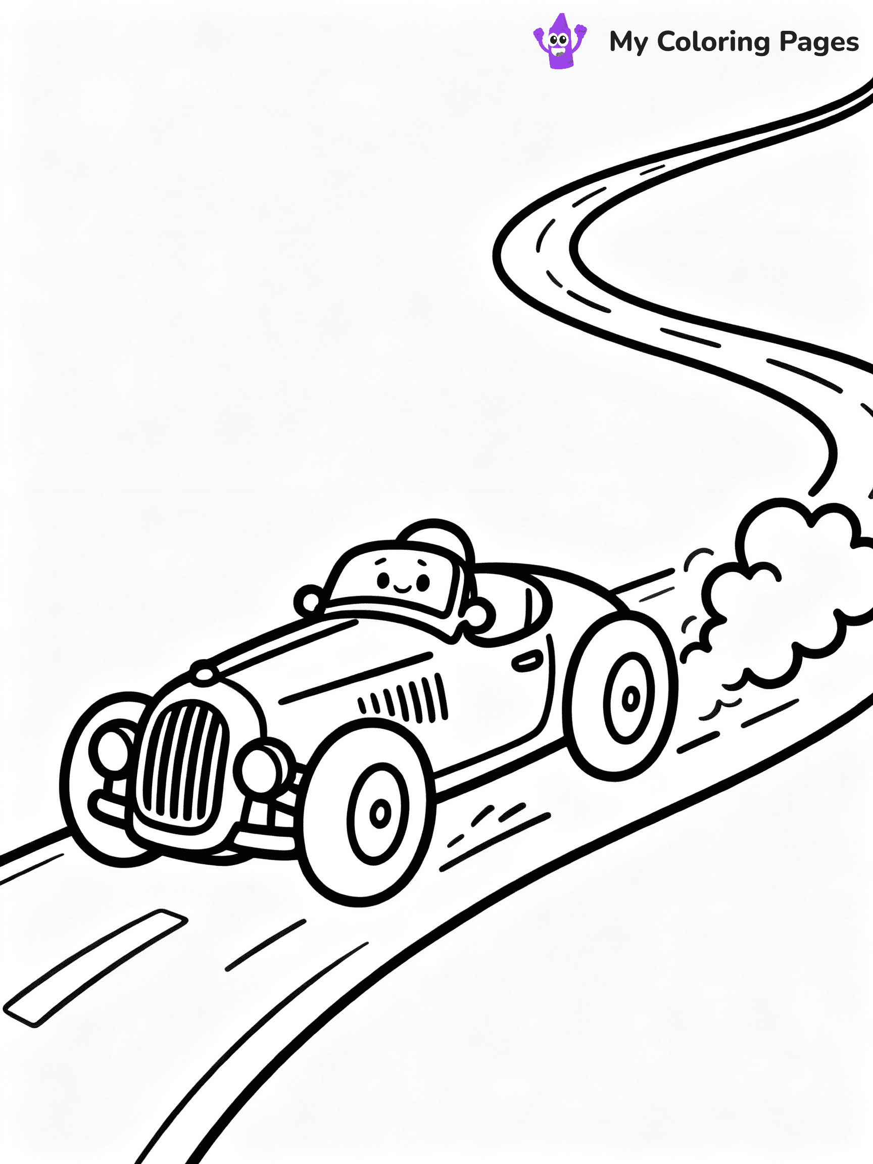 ⚠️ CRITICAL REQUIREMENT - ABSOLUTE BLACK AND WHITE ONLY ⚠️
This MUST be a BLACK AND WHITE line drawing ONLY. NO COLORS whatsoever.
- ONLY pure black lines (#000000) on pure white background (#FFFFFF)
- ABSOLUTELY NO colors, NO shading, NO gradients, NO grayscale
- If there are ANY colors in the output, the image is REJECTED
- This is a COLORING PAGE - meant to be COLORED IN by children
- The output must be UNCOLORED line art ready for coloring
⚠️ SUBJECT TO DRAW: Vintage race car in classic style, racing on winding road, clouds of dust kicked up behind
(REMEMBER: Output must be BLACK AND WHITE line art only, NOT colored!)
# COLORING PAGE: BLACK OUTLINES ONLY - WHITE BACKGROUND MANDATORY
Create a **coloring book page** using EXACTLY two values: black lines, white space.
## NON-NEGOTIABLE BINARY RULES
- **ONLY #000000 (black) and #FFFFFF (white)** - NO other values exist
- **EVERY PIXEL = BLACK OR WHITE** - no gray/shading/antialiasing
- **WHITE BACKGROUND MANDATORY** - entire canvas stays white
- **ALL SHAPES HOLLOW** - everything is empty outlines waiting to be colored
- **FORBIDDEN:** fills, shading, gradients, patterns, textures, colors
- **NO SOLID REGIONS** - if it's not a thin line, it's wrong
## Universal Line Standards
- Black outlines ONLY - thin, uniform weight
- Every shape completely empty inside
- Closed contours suitable for coloring
- Simple flat illustration - zero depth/3D/realism
- **Style:** Whimsical Doodle Art Alley - rounded, friendly outlines (unless specified)
## Everything = Outline Only
- Characters/animals: hollow shapes
- Objects/clothing: empty contours
- Backgrounds/scenery: line work only
- Natural elements: outlined forms
- Dark/night areas: don't exist (use outlined symbols)
- Textures/patterns: convert to simple lines
## The Test
Can a child color EVERY white space with crayons? If any area is pre-filled/shaded/gray or colored in, it FAILS. Every shape must be waiting to receive color.
**FINAL OUTPUT**: Binary coloring page. Black lines define shapes. White spaces ready for coloring. Nothing else exists. No exceptions. Print-ready.
⚠️ FINAL REMINDER: Draw the subject "Vintage race car in classic style, racing on winding road, clouds of dust kicked up behind" as BLACK AND WHITE line art. Zero colors in output.