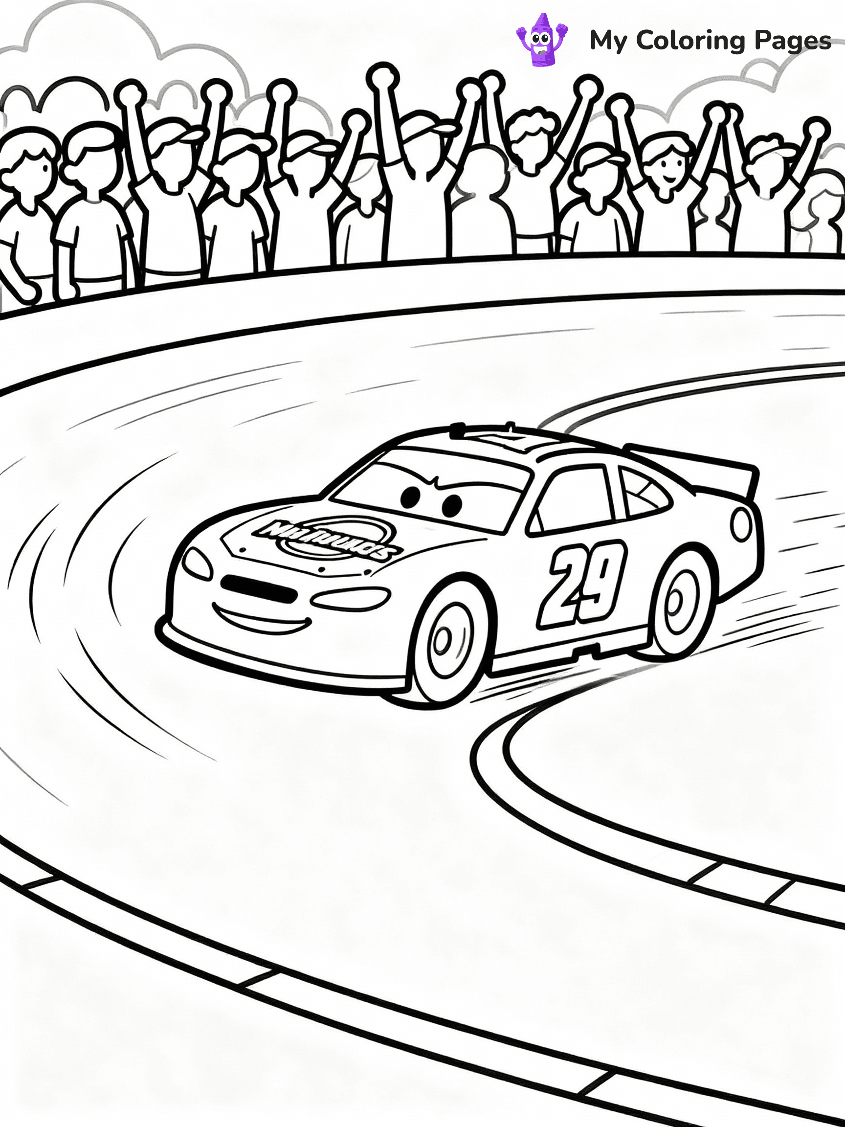 ⚠️ CRITICAL REQUIREMENT - ABSOLUTE BLACK AND WHITE ONLY ⚠️
This MUST be a BLACK AND WHITE line drawing ONLY. NO COLORS whatsoever.
- ONLY pure black lines (#000000) on pure white background (#FFFFFF)
- ABSOLUTELY NO colors, NO shading, NO gradients, NO grayscale
- If there are ANY colors in the output, the image is REJECTED
- This is a COLORING PAGE - meant to be COLORED IN by children
- The output must be UNCOLORED line art ready for coloring
⚠️ SUBJECT TO DRAW: Nascar vehicle in dynamic style, speeding around oval track, sponsor logos visible, cheering crowd
(REMEMBER: Output must be BLACK AND WHITE line art only, NOT colored!)
# COLORING PAGE: BLACK OUTLINES ONLY - WHITE BACKGROUND MANDATORY
Create a **coloring book page** using EXACTLY two values: black lines, white space.
## NON-NEGOTIABLE BINARY RULES
- **ONLY #000000 (black) and #FFFFFF (white)** - NO other values exist
- **EVERY PIXEL = BLACK OR WHITE** - no gray/shading/antialiasing
- **WHITE BACKGROUND MANDATORY** - entire canvas stays white
- **ALL SHAPES HOLLOW** - everything is empty outlines waiting to be colored
- **FORBIDDEN:** fills, shading, gradients, patterns, textures, colors
- **NO SOLID REGIONS** - if it's not a thin line, it's wrong
## Universal Line Standards
- Black outlines ONLY - thin, uniform weight
- Every shape completely empty inside
- Closed contours suitable for coloring
- Simple flat illustration - zero depth/3D/realism
- **Style:** Whimsical Doodle Art Alley - rounded, friendly outlines (unless specified)
## Everything = Outline Only
- Characters/animals: hollow shapes
- Objects/clothing: empty contours
- Backgrounds/scenery: line work only
- Natural elements: outlined forms
- Dark/night areas: don't exist (use outlined symbols)
- Textures/patterns: convert to simple lines
## The Test
Can a child color EVERY white space with crayons? If any area is pre-filled/shaded/gray or colored in, it FAILS. Every shape must be waiting to receive color.
**FINAL OUTPUT**: Binary coloring page. Black lines define shapes. White spaces ready for coloring. Nothing else exists. No exceptions. Print-ready.
⚠️ FINAL REMINDER: Draw the subject "Nascar vehicle in dynamic style, speeding around oval track, sponsor logos visible, cheering crowd" as BLACK AND WHITE line art. Zero colors in output.