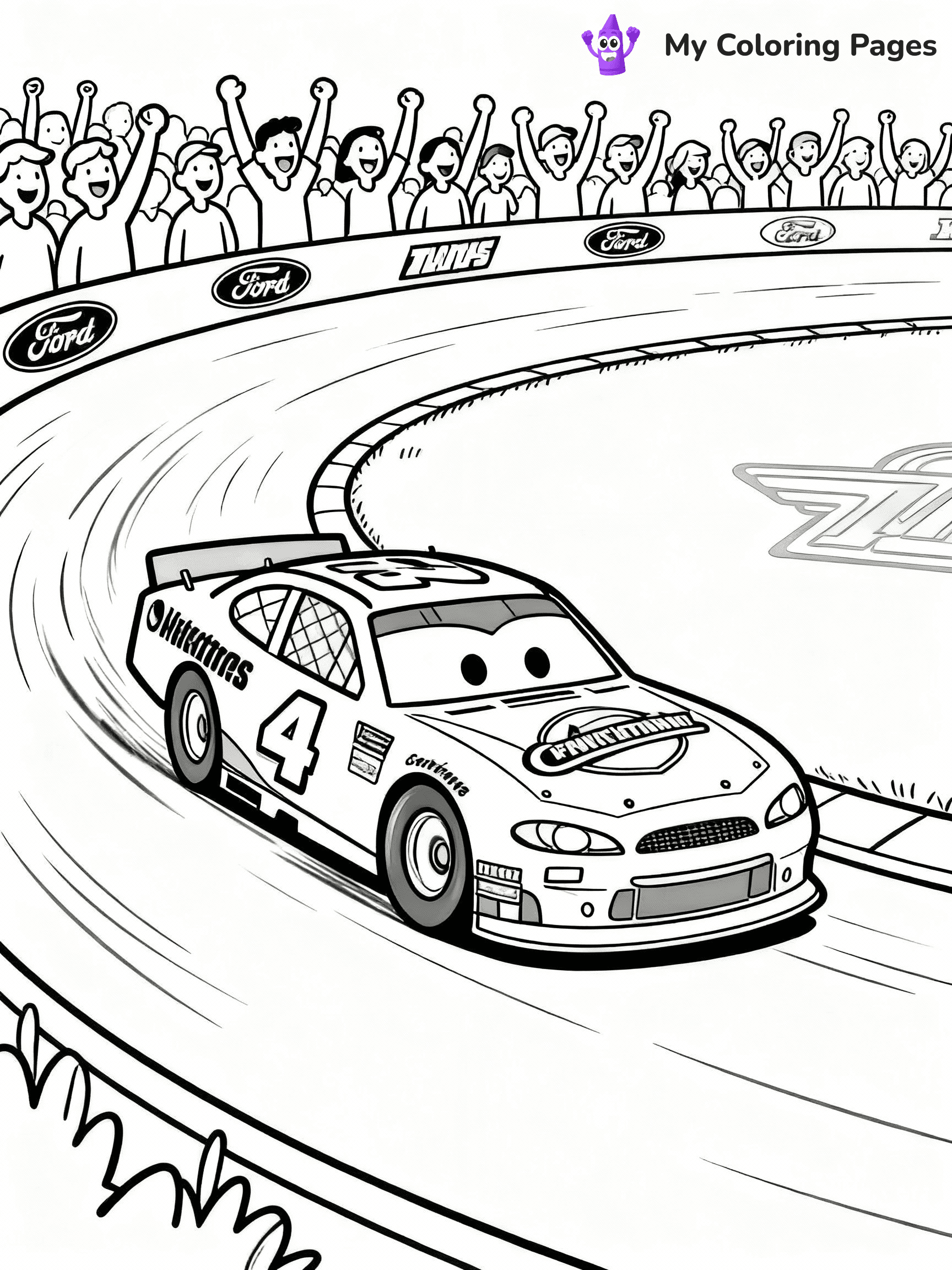 ⚠️ CRITICAL REQUIREMENT - ABSOLUTE BLACK AND WHITE ONLY ⚠️
This MUST be a BLACK AND WHITE line drawing ONLY. NO COLORS whatsoever.
- ONLY pure black lines (#000000) on pure white background (#FFFFFF)
- ABSOLUTELY NO colors, NO shading, NO gradients, NO grayscale
- If there are ANY colors in the output, the image is REJECTED
- This is a COLORING PAGE - meant to be COLORED IN by children
- The output must be UNCOLORED line art ready for coloring
⚠️ SUBJECT TO DRAW: Nascar vehicle in dynamic style, speeding around oval track, sponsor logos visible, cheering crowd
(REMEMBER: Output must be BLACK AND WHITE line art only, NOT colored!)
# COLORING PAGE: BLACK OUTLINES ONLY - WHITE BACKGROUND MANDATORY
Create a **coloring book page** using EXACTLY two values: black lines, white space.
## NON-NEGOTIABLE BINARY RULES
- **ONLY #000000 (black) and #FFFFFF (white)** - NO other values exist
- **EVERY PIXEL = BLACK OR WHITE** - no gray/shading/antialiasing
- **WHITE BACKGROUND MANDATORY** - entire canvas stays white
- **ALL SHAPES HOLLOW** - everything is empty outlines waiting to be colored
- **FORBIDDEN:** fills, shading, gradients, patterns, textures, colors
- **NO SOLID REGIONS** - if it's not a thin line, it's wrong
## Universal Line Standards
- Black outlines ONLY - thin, uniform weight
- Every shape completely empty inside
- Closed contours suitable for coloring
- Simple flat illustration - zero depth/3D/realism
- **Style:** Whimsical Doodle Art Alley - rounded, friendly outlines (unless specified)
## Everything = Outline Only
- Characters/animals: hollow shapes
- Objects/clothing: empty contours
- Backgrounds/scenery: line work only
- Natural elements: outlined forms
- Dark/night areas: don't exist (use outlined symbols)
- Textures/patterns: convert to simple lines
## The Test
Can a child color EVERY white space with crayons? If any area is pre-filled/shaded/gray or colored in, it FAILS. Every shape must be waiting to receive color.
**FINAL OUTPUT**: Binary coloring page. Black lines define shapes. White spaces ready for coloring. Nothing else exists. No exceptions. Print-ready.
⚠️ FINAL REMINDER: Draw the subject "Nascar vehicle in dynamic style, speeding around oval track, sponsor logos visible, cheering crowd" as BLACK AND WHITE line art. Zero colors in output.