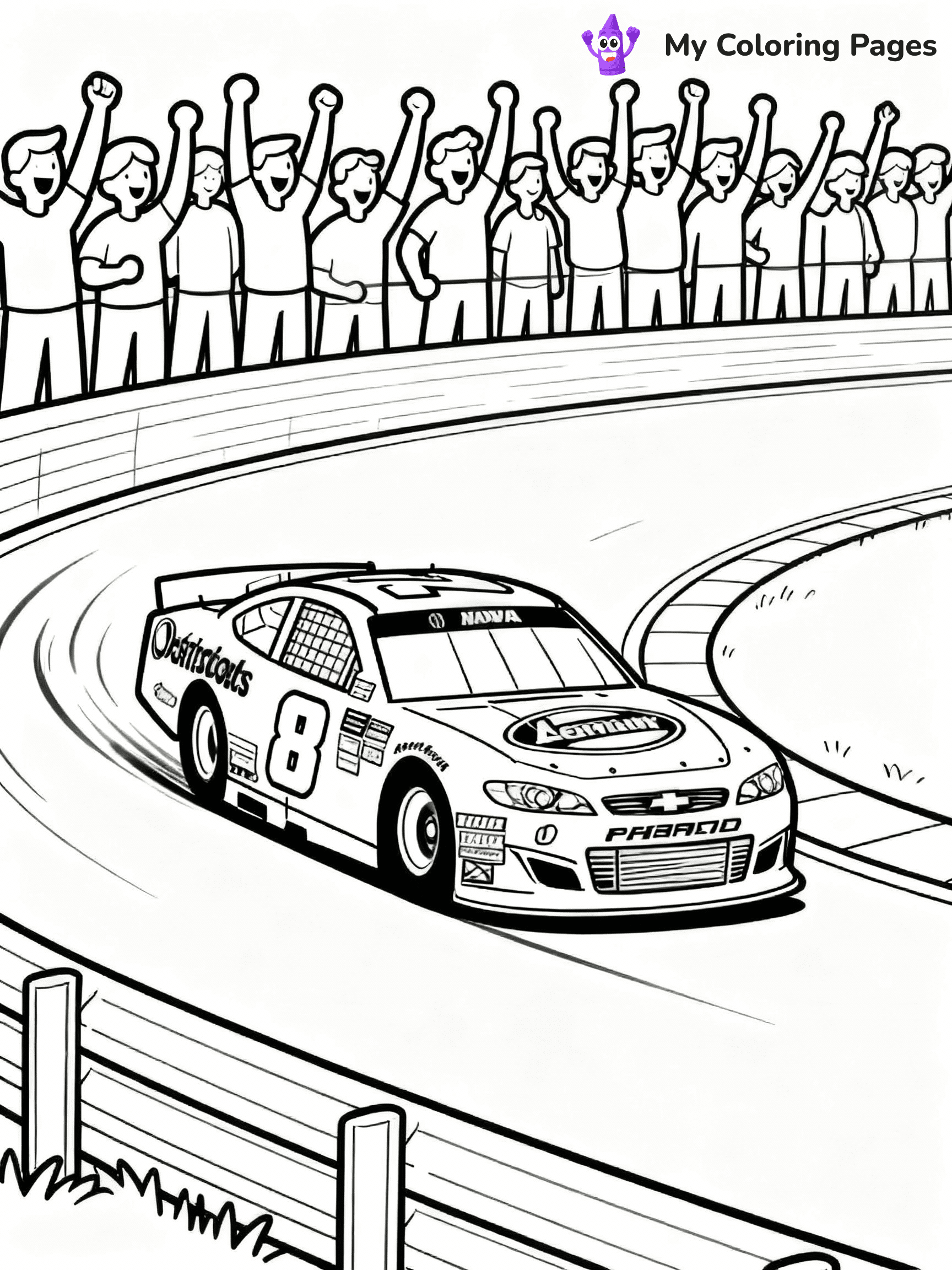 ⚠️ CRITICAL REQUIREMENT - ABSOLUTE BLACK AND WHITE ONLY ⚠️
This MUST be a BLACK AND WHITE line drawing ONLY. NO COLORS whatsoever.
- ONLY pure black lines (#000000) on pure white background (#FFFFFF)
- ABSOLUTELY NO colors, NO shading, NO gradients, NO grayscale
- If there are ANY colors in the output, the image is REJECTED
- This is a COLORING PAGE - meant to be COLORED IN by children
- The output must be UNCOLORED line art ready for coloring
⚠️ SUBJECT TO DRAW: Nascar vehicle in dynamic style, speeding around oval track, sponsor logos visible, cheering crowd
(REMEMBER: Output must be BLACK AND WHITE line art only, NOT colored!)
# COLORING PAGE: BLACK OUTLINES ONLY - WHITE BACKGROUND MANDATORY
Create a **coloring book page** using EXACTLY two values: black lines, white space.
## NON-NEGOTIABLE BINARY RULES
- **ONLY #000000 (black) and #FFFFFF (white)** - NO other values exist
- **EVERY PIXEL = BLACK OR WHITE** - no gray/shading/antialiasing
- **WHITE BACKGROUND MANDATORY** - entire canvas stays white
- **ALL SHAPES HOLLOW** - everything is empty outlines waiting to be colored
- **FORBIDDEN:** fills, shading, gradients, patterns, textures, colors
- **NO SOLID REGIONS** - if it's not a thin line, it's wrong
## Universal Line Standards
- Black outlines ONLY - thin, uniform weight
- Every shape completely empty inside
- Closed contours suitable for coloring
- Simple flat illustration - zero depth/3D/realism
- **Style:** Whimsical Doodle Art Alley - rounded, friendly outlines (unless specified)
## Everything = Outline Only
- Characters/animals: hollow shapes
- Objects/clothing: empty contours
- Backgrounds/scenery: line work only
- Natural elements: outlined forms
- Dark/night areas: don't exist (use outlined symbols)
- Textures/patterns: convert to simple lines
## The Test
Can a child color EVERY white space with crayons? If any area is pre-filled/shaded/gray or colored in, it FAILS. Every shape must be waiting to receive color.
**FINAL OUTPUT**: Binary coloring page. Black lines define shapes. White spaces ready for coloring. Nothing else exists. No exceptions. Print-ready.
⚠️ FINAL REMINDER: Draw the subject "Nascar vehicle in dynamic style, speeding around oval track, sponsor logos visible, cheering crowd" as BLACK AND WHITE line art. Zero colors in output.