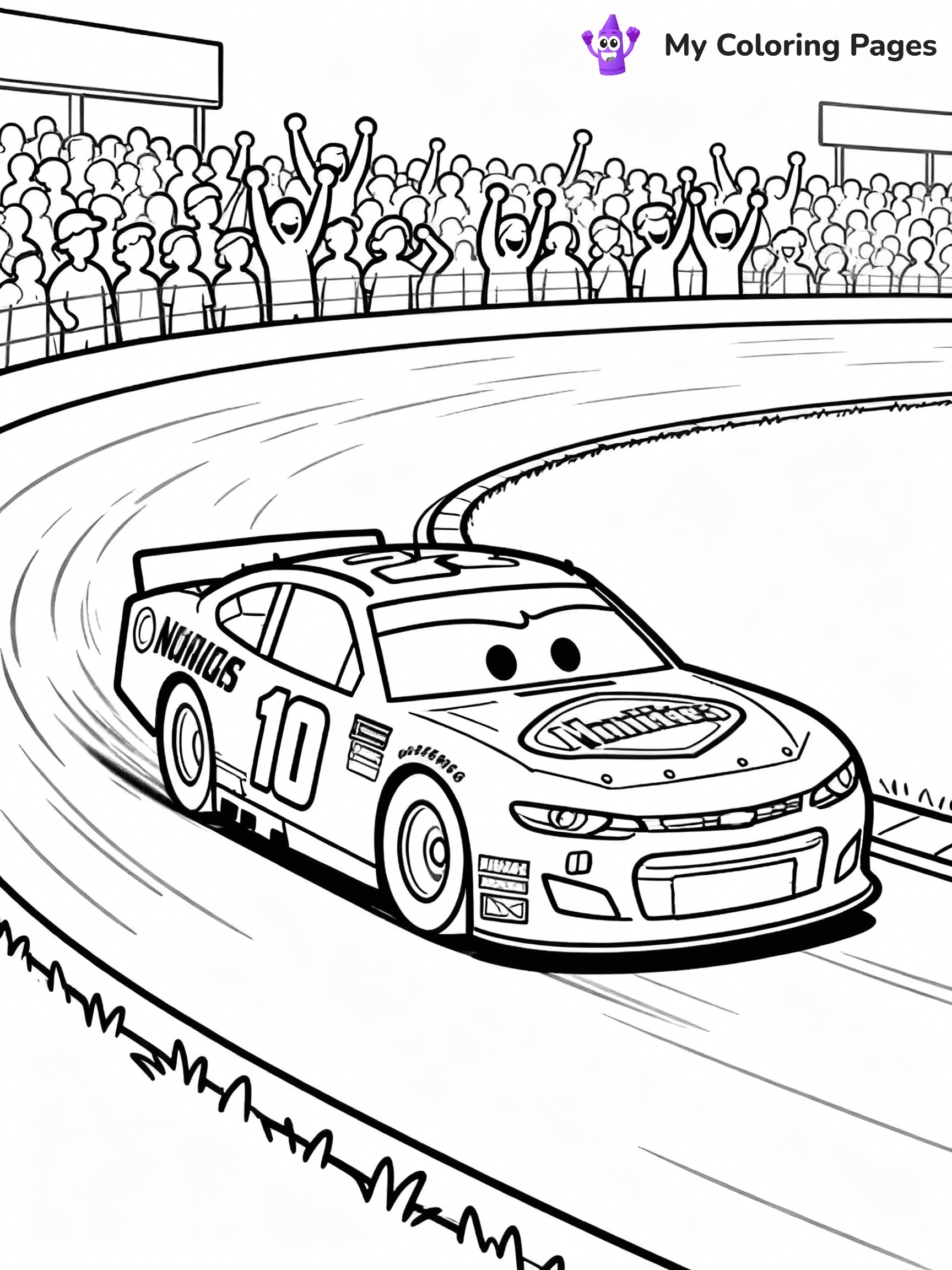 ⚠️ CRITICAL REQUIREMENT - ABSOLUTE BLACK AND WHITE ONLY ⚠️
This MUST be a BLACK AND WHITE line drawing ONLY. NO COLORS whatsoever.
- ONLY pure black lines (#000000) on pure white background (#FFFFFF)
- ABSOLUTELY NO colors, NO shading, NO gradients, NO grayscale
- If there are ANY colors in the output, the image is REJECTED
- This is a COLORING PAGE - meant to be COLORED IN by children
- The output must be UNCOLORED line art ready for coloring
⚠️ SUBJECT TO DRAW: Nascar vehicle in dynamic style, speeding around oval track, sponsor logos visible, cheering crowd
(REMEMBER: Output must be BLACK AND WHITE line art only, NOT colored!)
# COLORING PAGE: BLACK OUTLINES ONLY - WHITE BACKGROUND MANDATORY
Create a **coloring book page** using EXACTLY two values: black lines, white space.
## NON-NEGOTIABLE BINARY RULES
- **ONLY #000000 (black) and #FFFFFF (white)** - NO other values exist
- **EVERY PIXEL = BLACK OR WHITE** - no gray/shading/antialiasing
- **WHITE BACKGROUND MANDATORY** - entire canvas stays white
- **ALL SHAPES HOLLOW** - everything is empty outlines waiting to be colored
- **FORBIDDEN:** fills, shading, gradients, patterns, textures, colors
- **NO SOLID REGIONS** - if it's not a thin line, it's wrong
## Universal Line Standards
- Black outlines ONLY - thin, uniform weight
- Every shape completely empty inside
- Closed contours suitable for coloring
- Simple flat illustration - zero depth/3D/realism
- **Style:** Whimsical Doodle Art Alley - rounded, friendly outlines (unless specified)
## Everything = Outline Only
- Characters/animals: hollow shapes
- Objects/clothing: empty contours
- Backgrounds/scenery: line work only
- Natural elements: outlined forms
- Dark/night areas: don't exist (use outlined symbols)
- Textures/patterns: convert to simple lines
## The Test
Can a child color EVERY white space with crayons? If any area is pre-filled/shaded/gray or colored in, it FAILS. Every shape must be waiting to receive color.
**FINAL OUTPUT**: Binary coloring page. Black lines define shapes. White spaces ready for coloring. Nothing else exists. No exceptions. Print-ready.
⚠️ FINAL REMINDER: Draw the subject "Nascar vehicle in dynamic style, speeding around oval track, sponsor logos visible, cheering crowd" as BLACK AND WHITE line art. Zero colors in output.