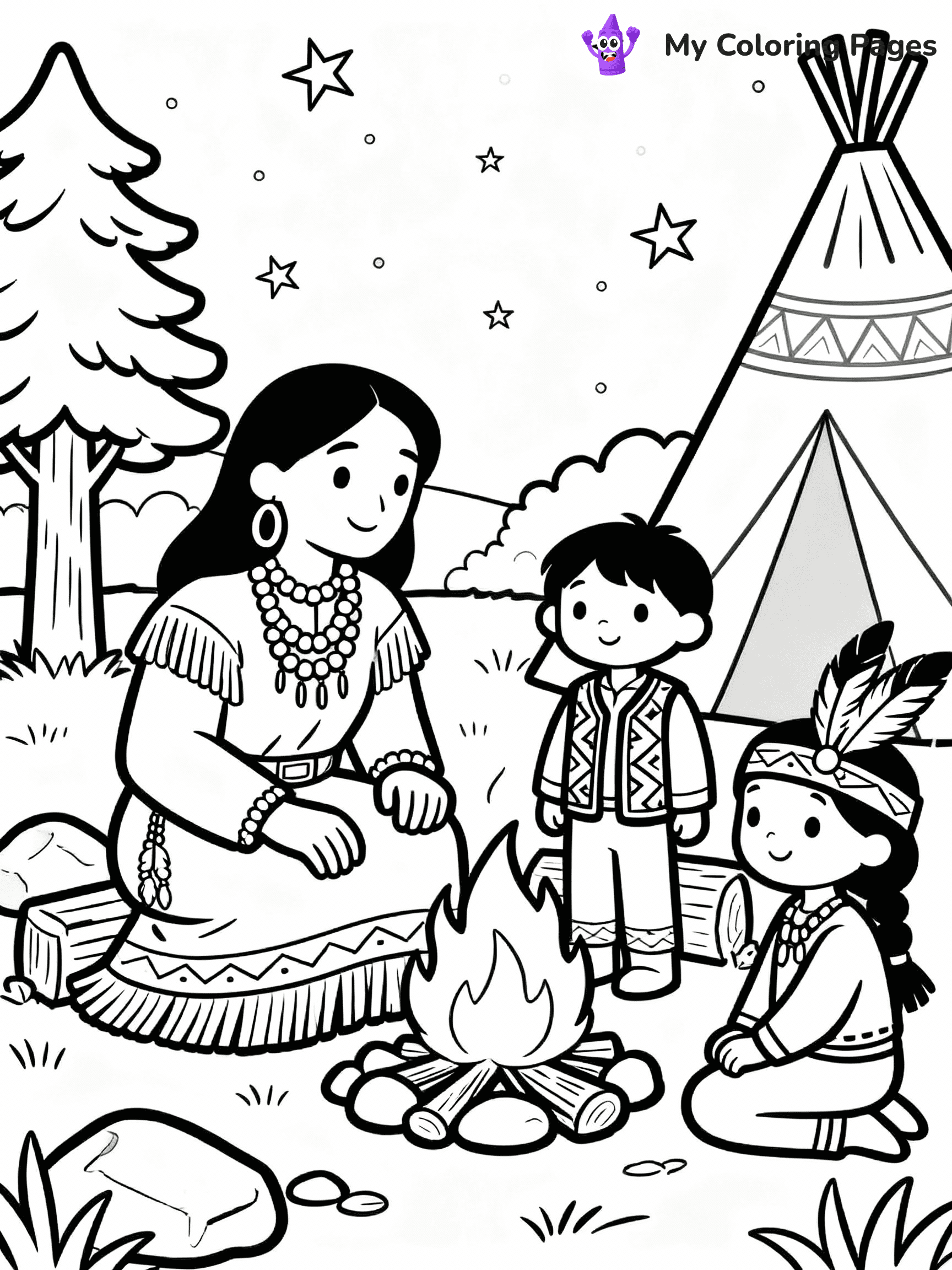 Native American Coloring Pages - 40