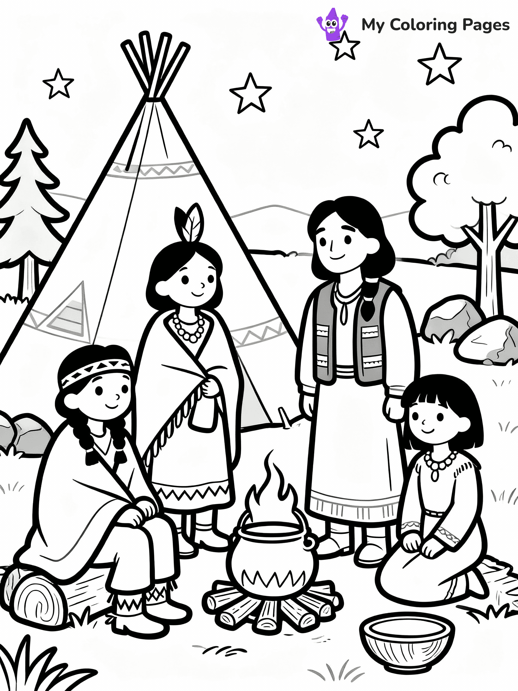 Native American Coloring Pages - 38