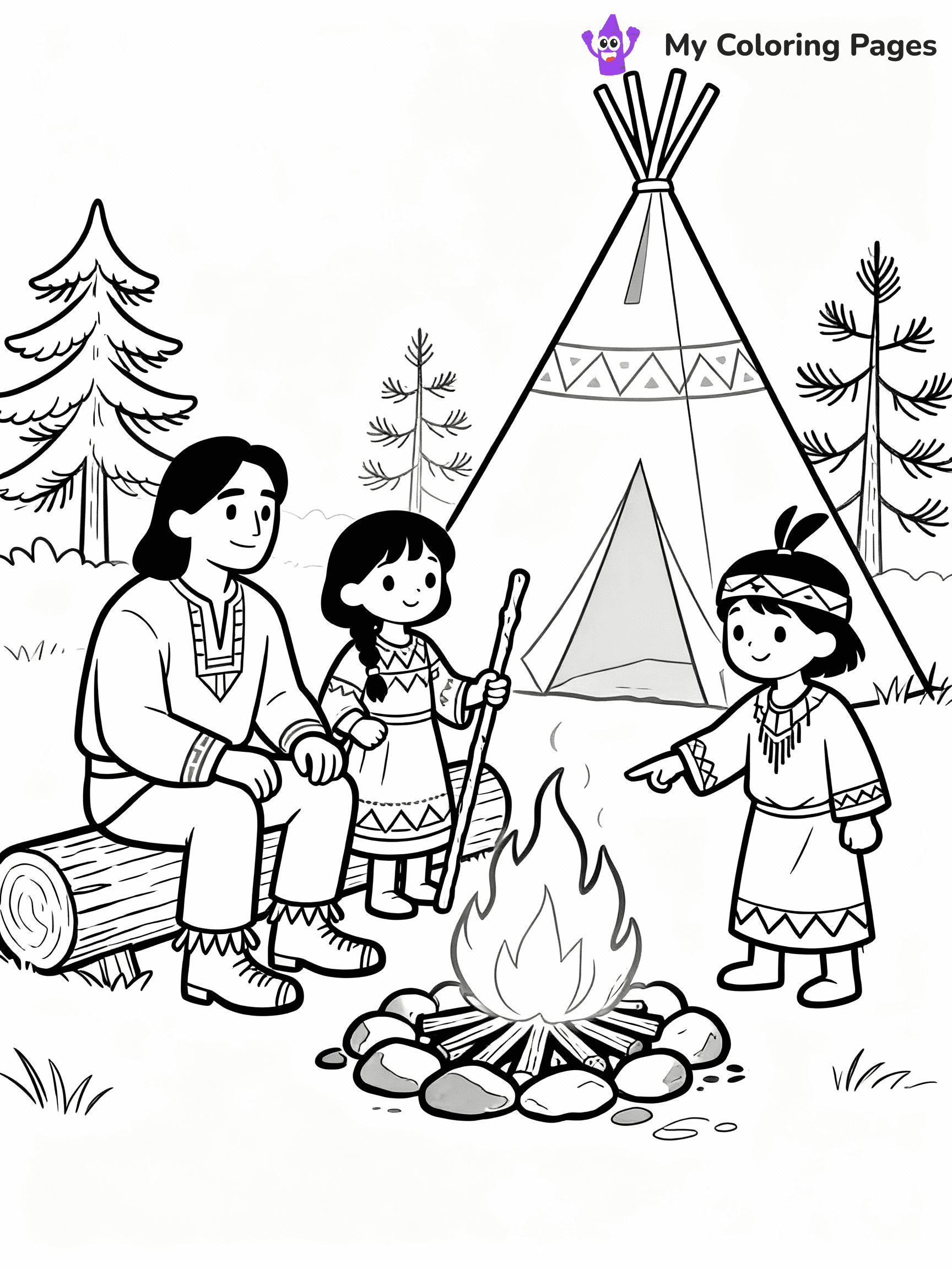 Native American Coloring Pages - 37