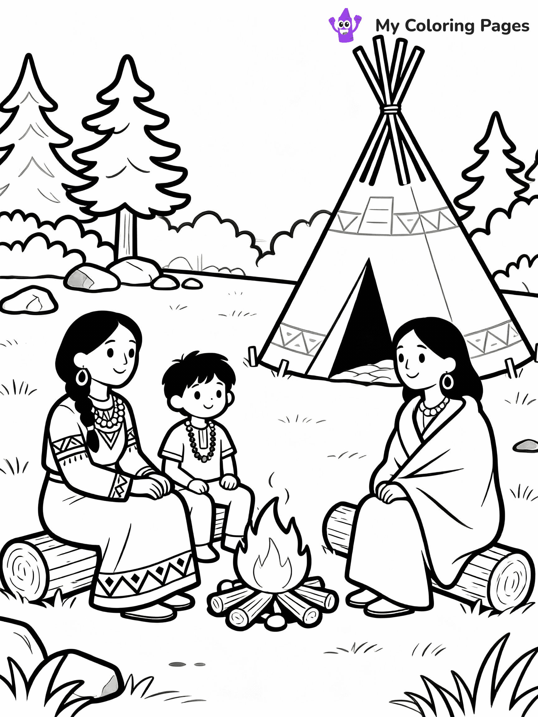 Native American Coloring Pages - 36