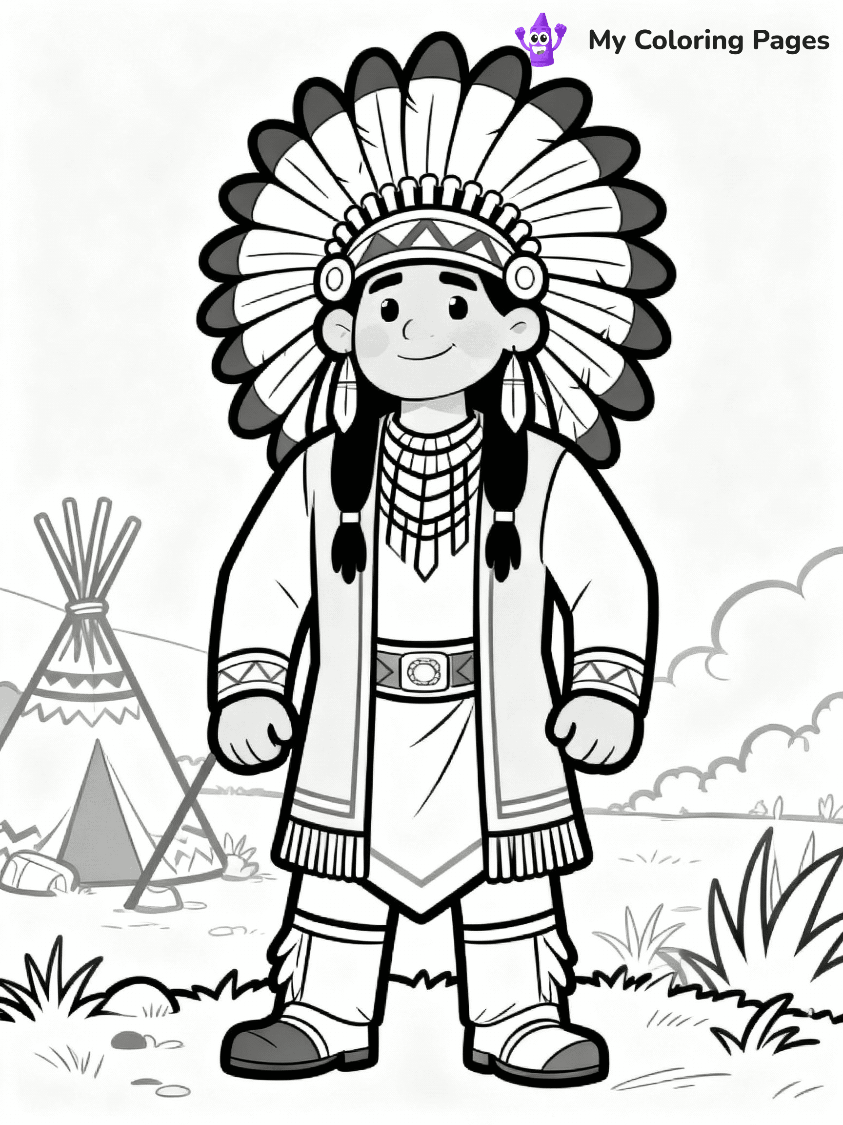 Native American Coloring Pages - 34