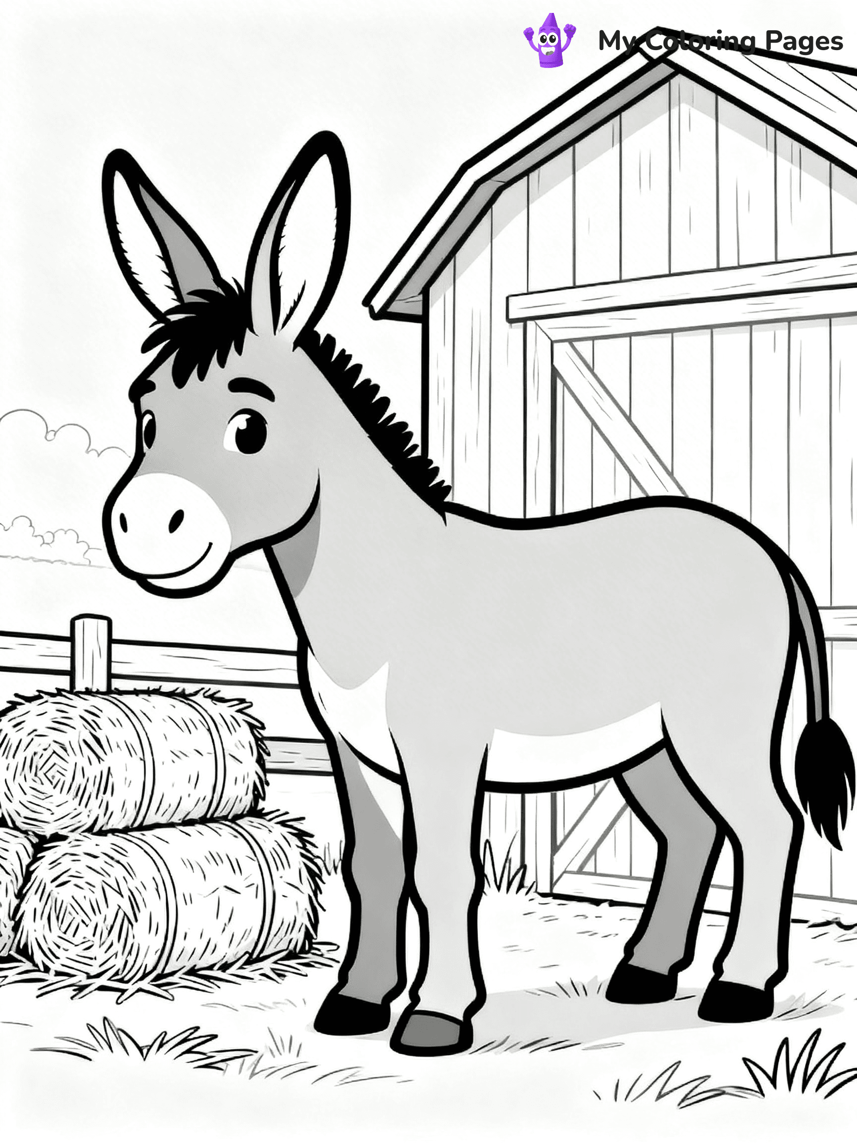 Donkey Coloring Pages - 12