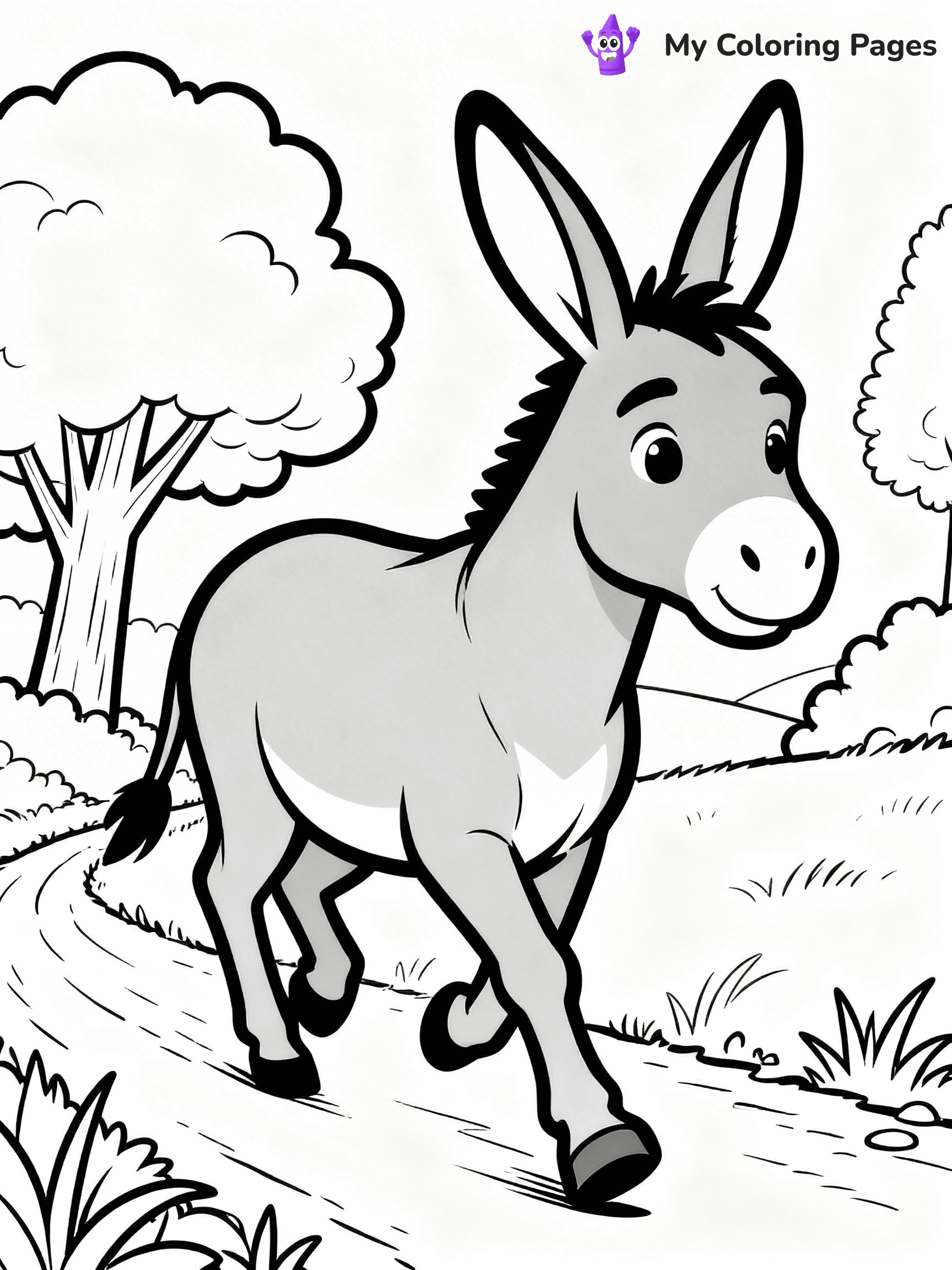 Donkey Coloring Pages - 11