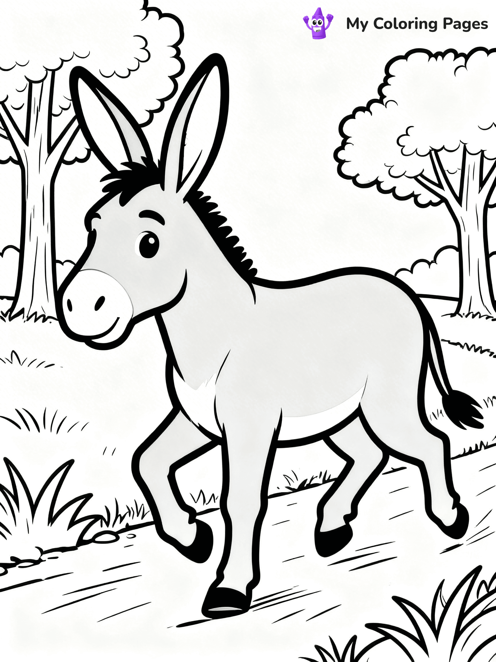 Donkey Coloring Pages - 8