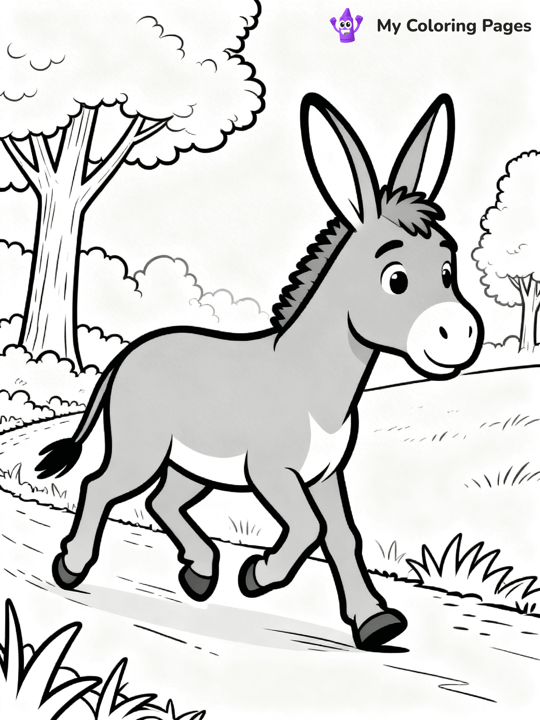 Donkey Coloring Pages - 7