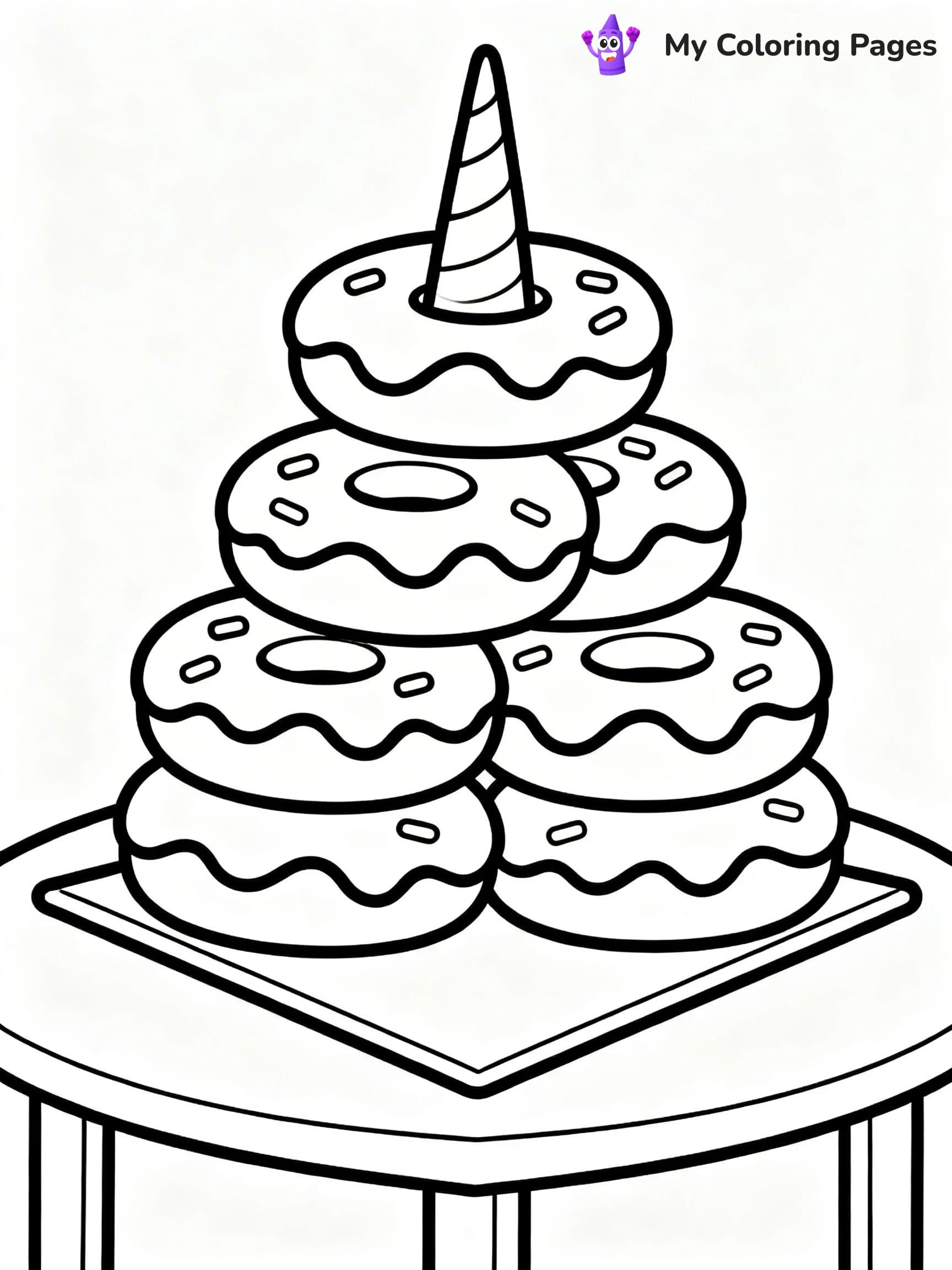 Unicorn Donut Coloring Pages - 21