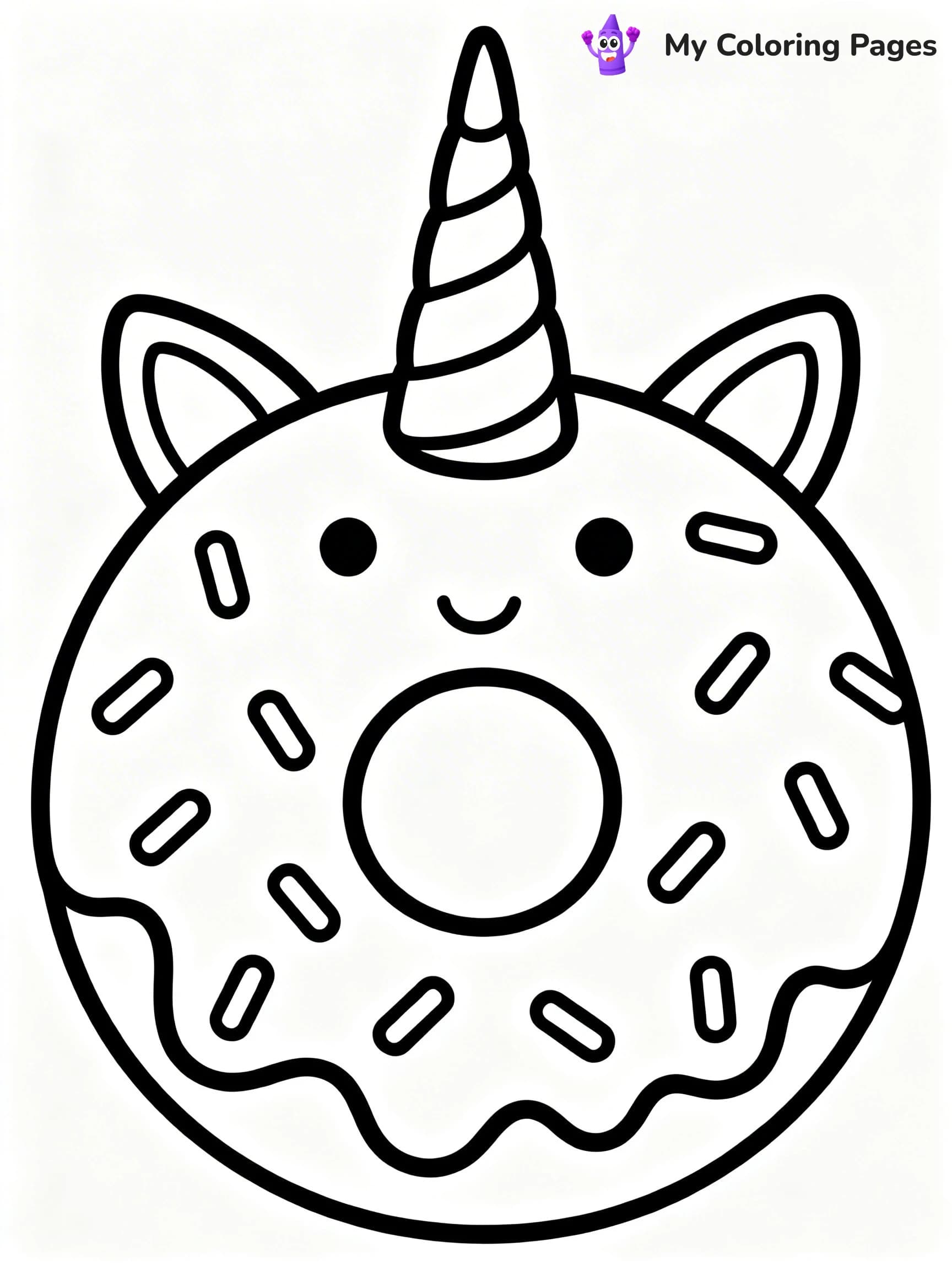 Unicorn Donut Coloring Pages - 20