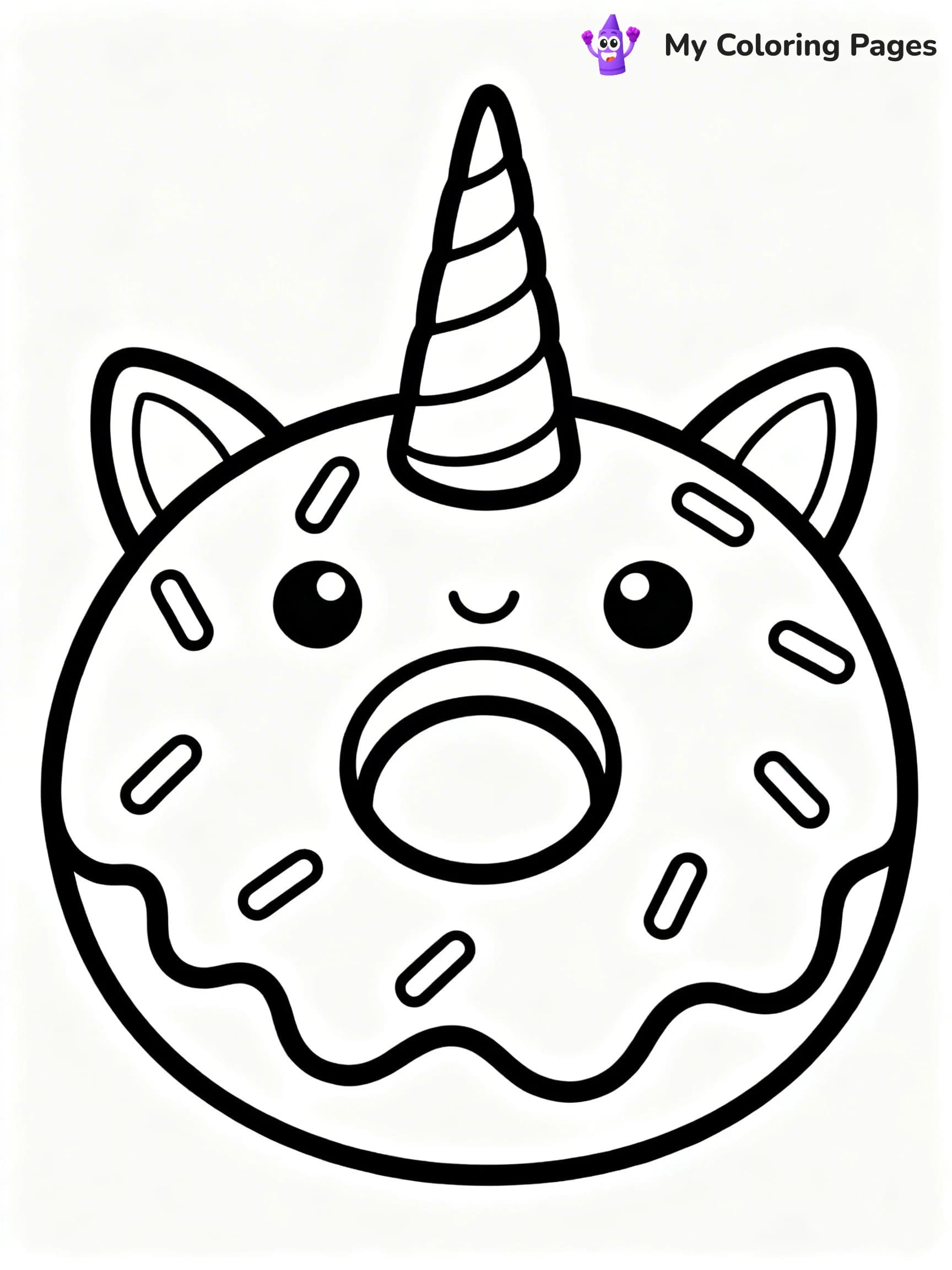 Unicorn Donut Coloring Pages - 18