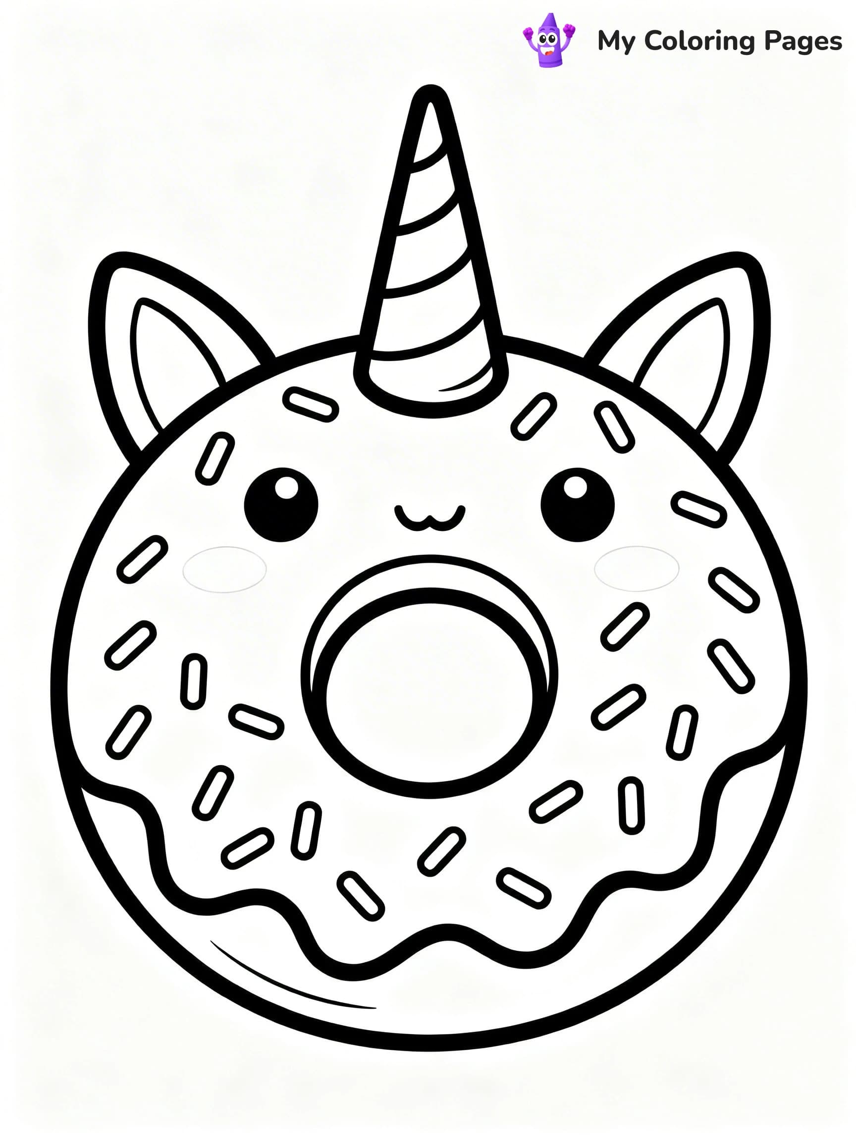 Unicorn Donut Coloring Pages - 17