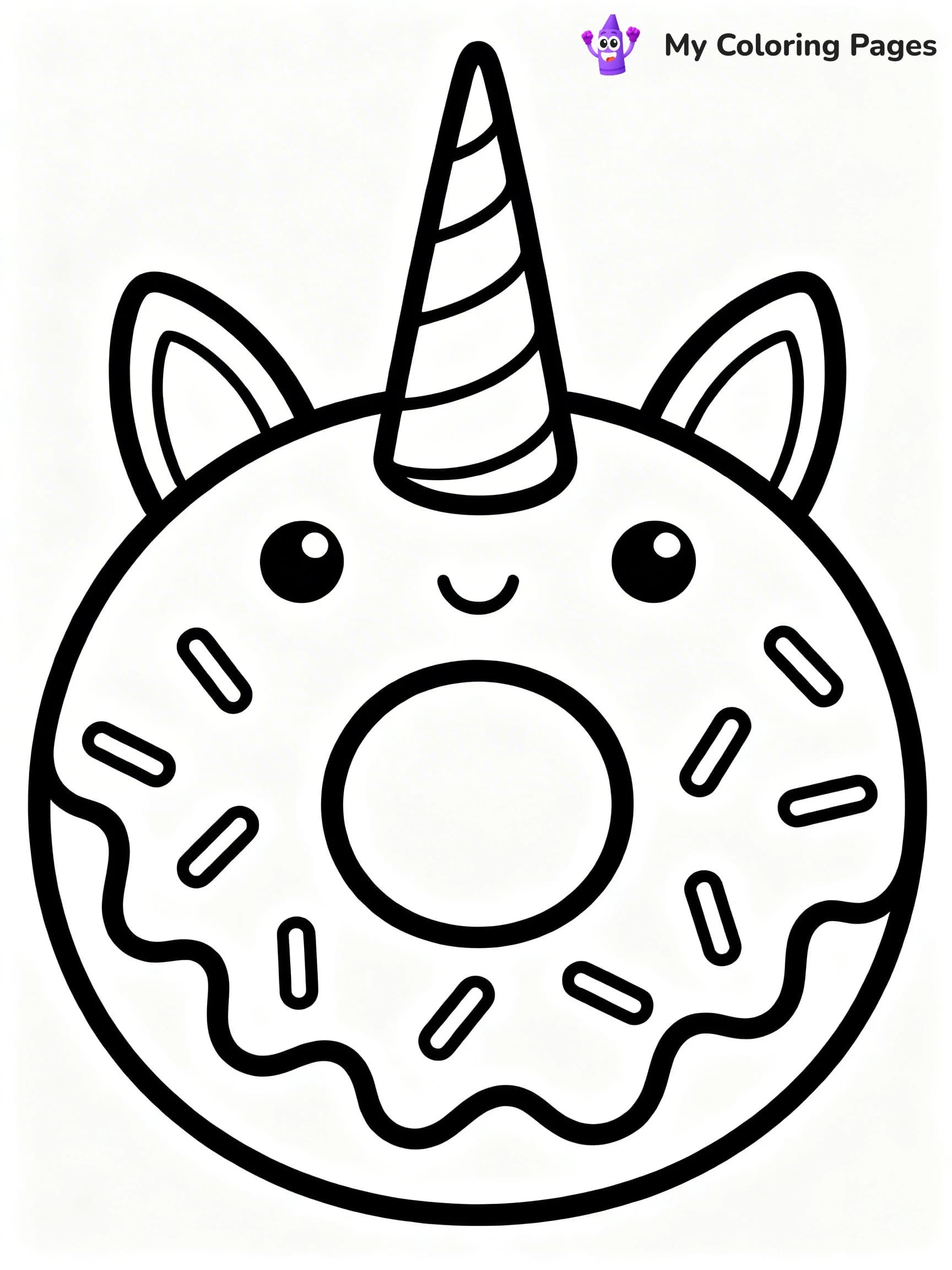 Unicorn Donut Coloring Pages - 15