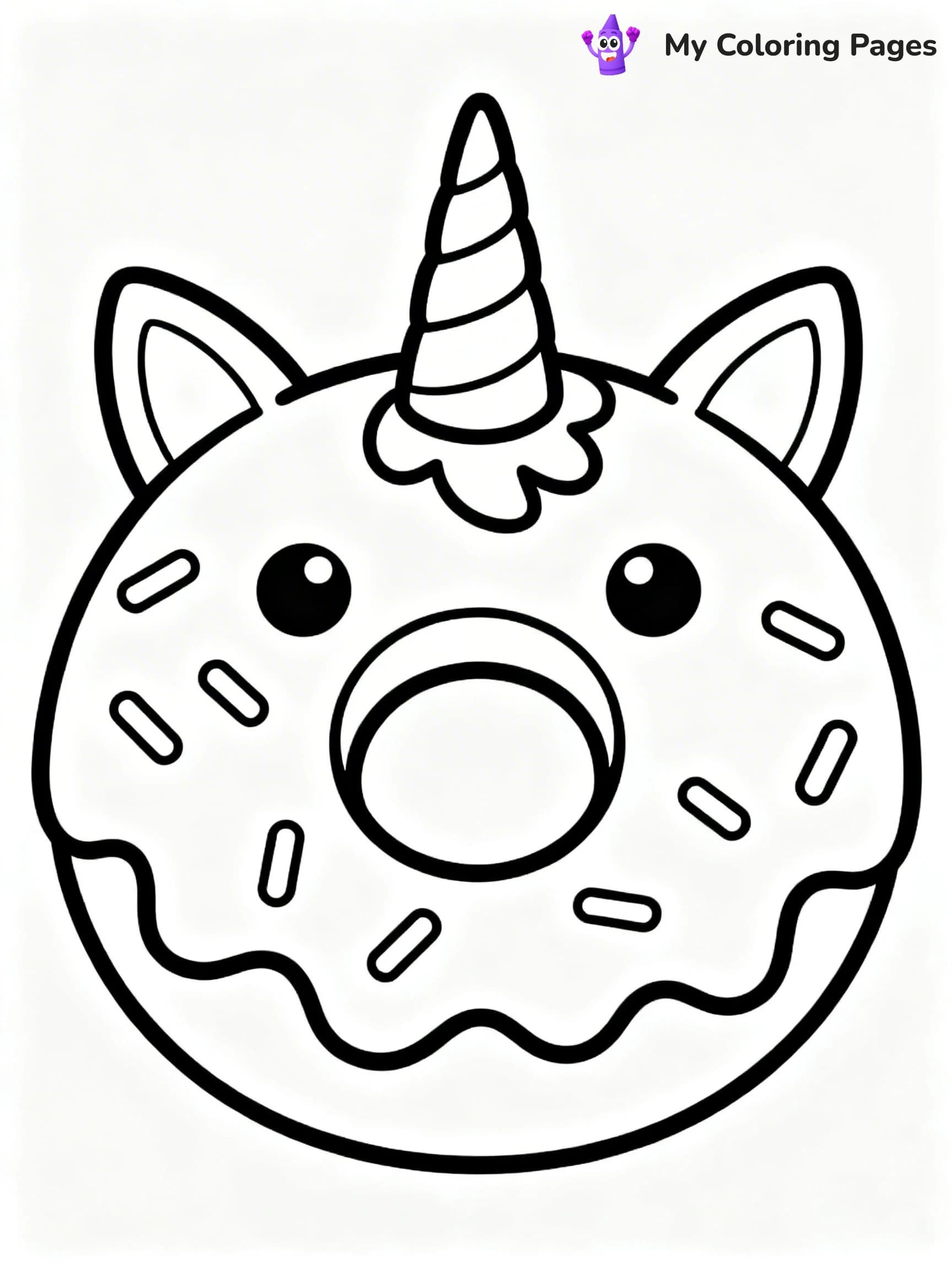 Unicorn Donut Coloring Pages - 14