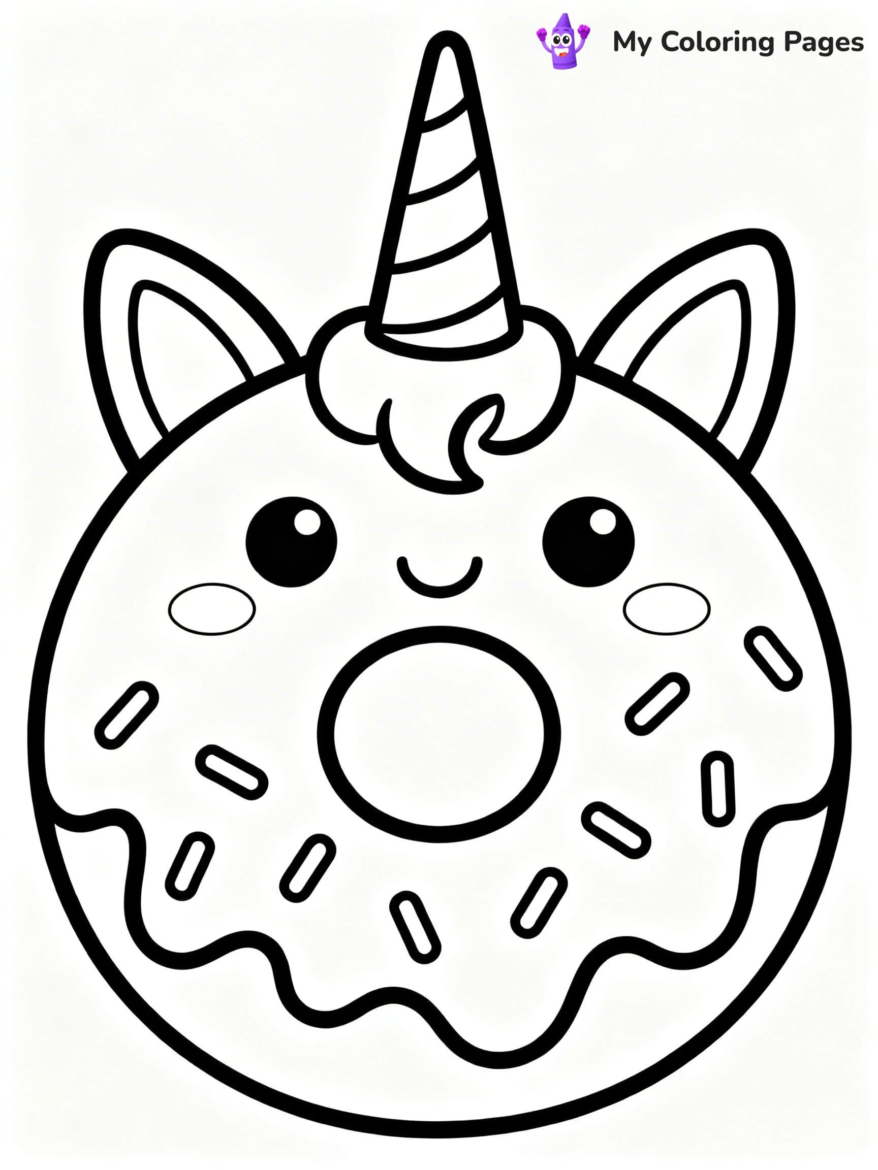 Unicorn Donut Coloring Pages - 13