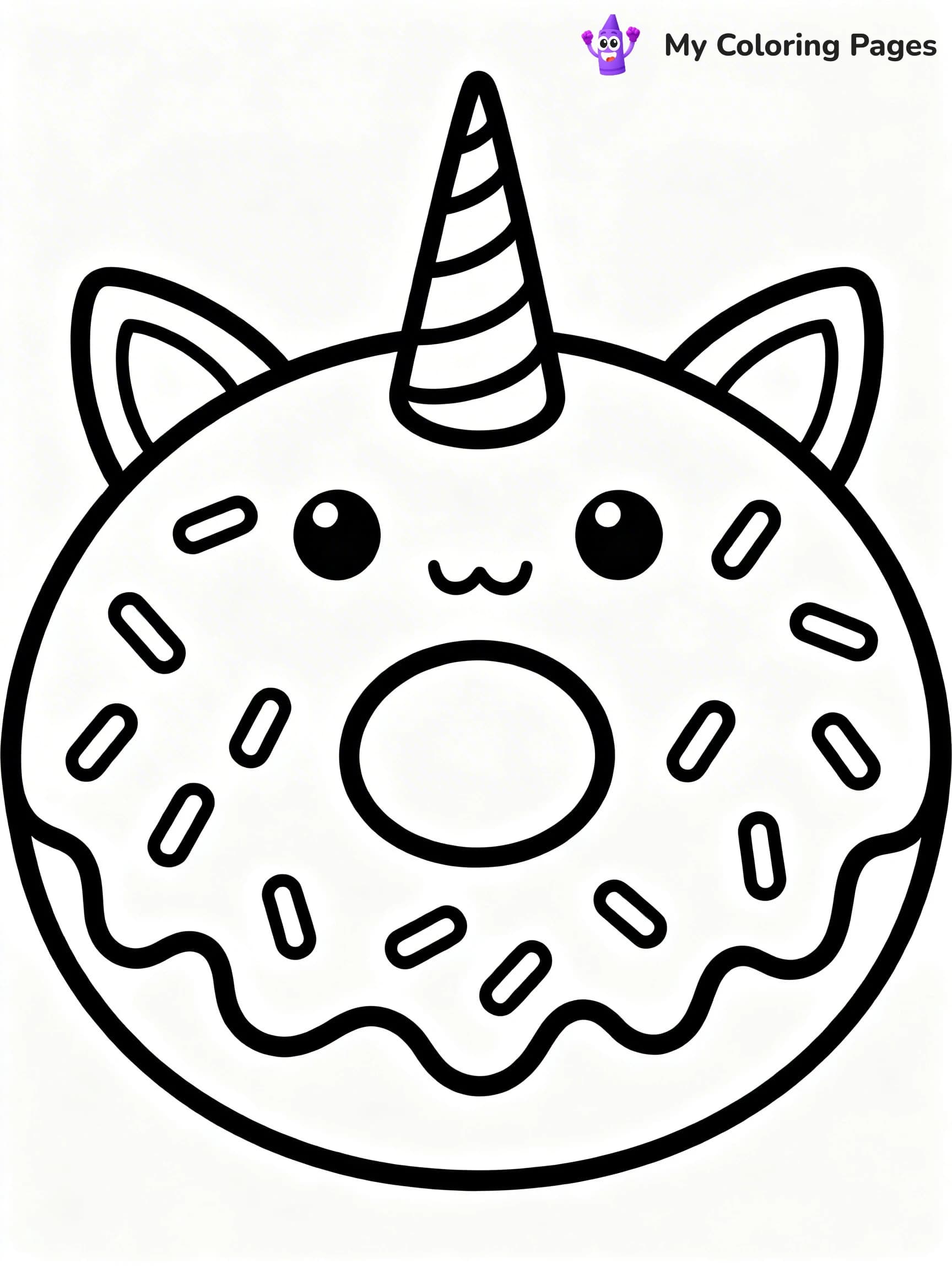 Unicorn Donut Coloring Pages - 12