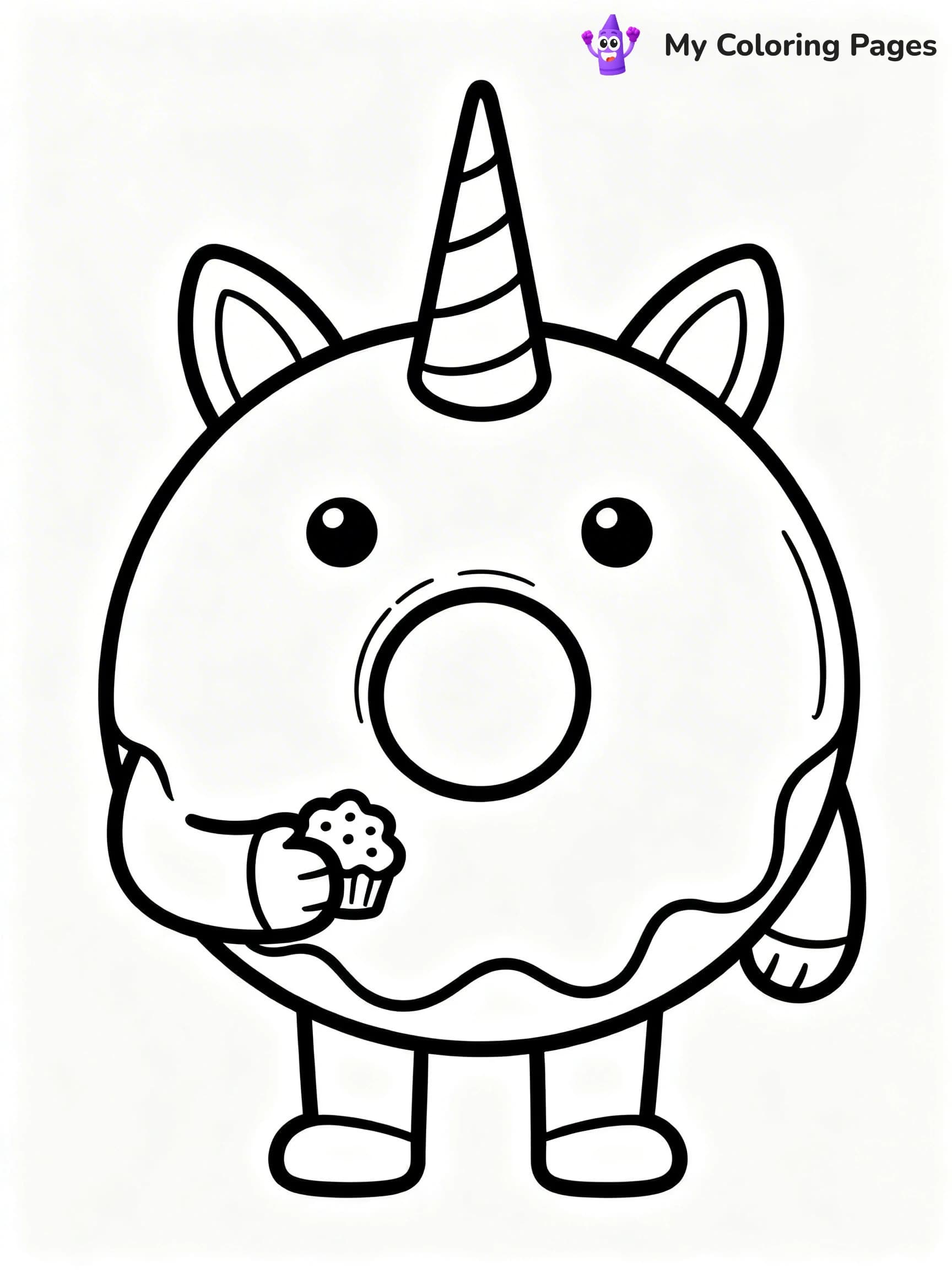 Unicorn Donut Coloring Pages - 10