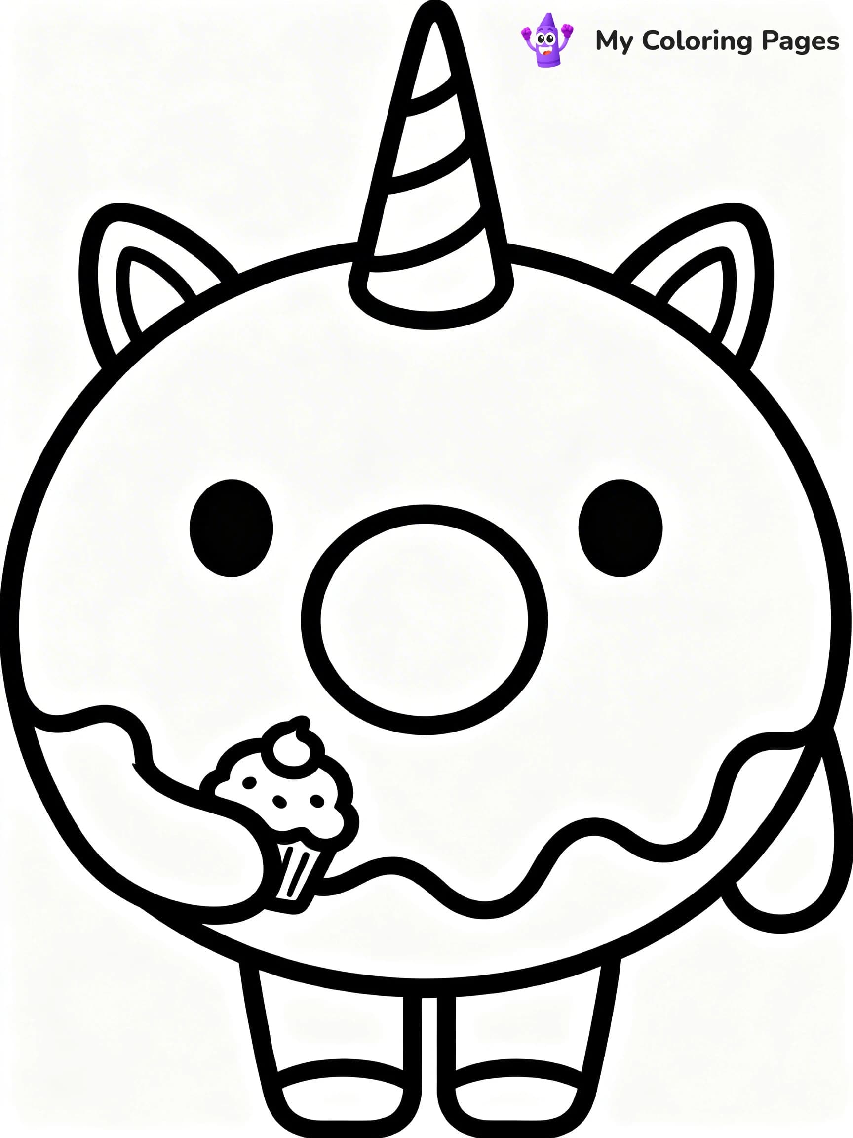 Unicorn Donut Coloring Pages - 8