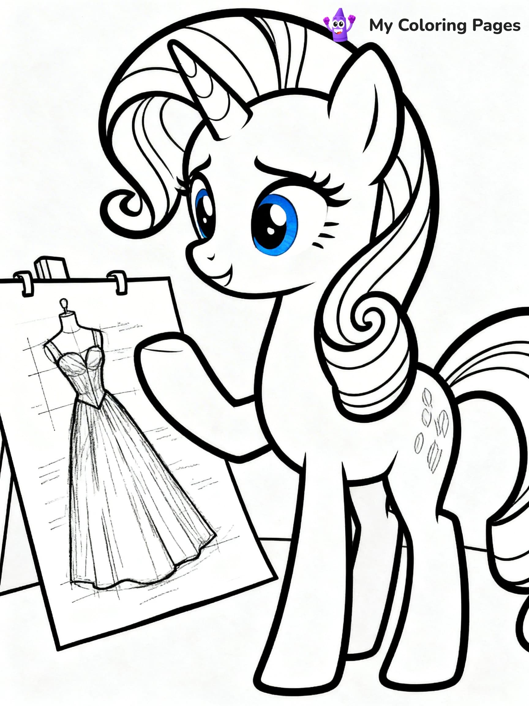 My Little Pony Coloring Pages Rarity - 13