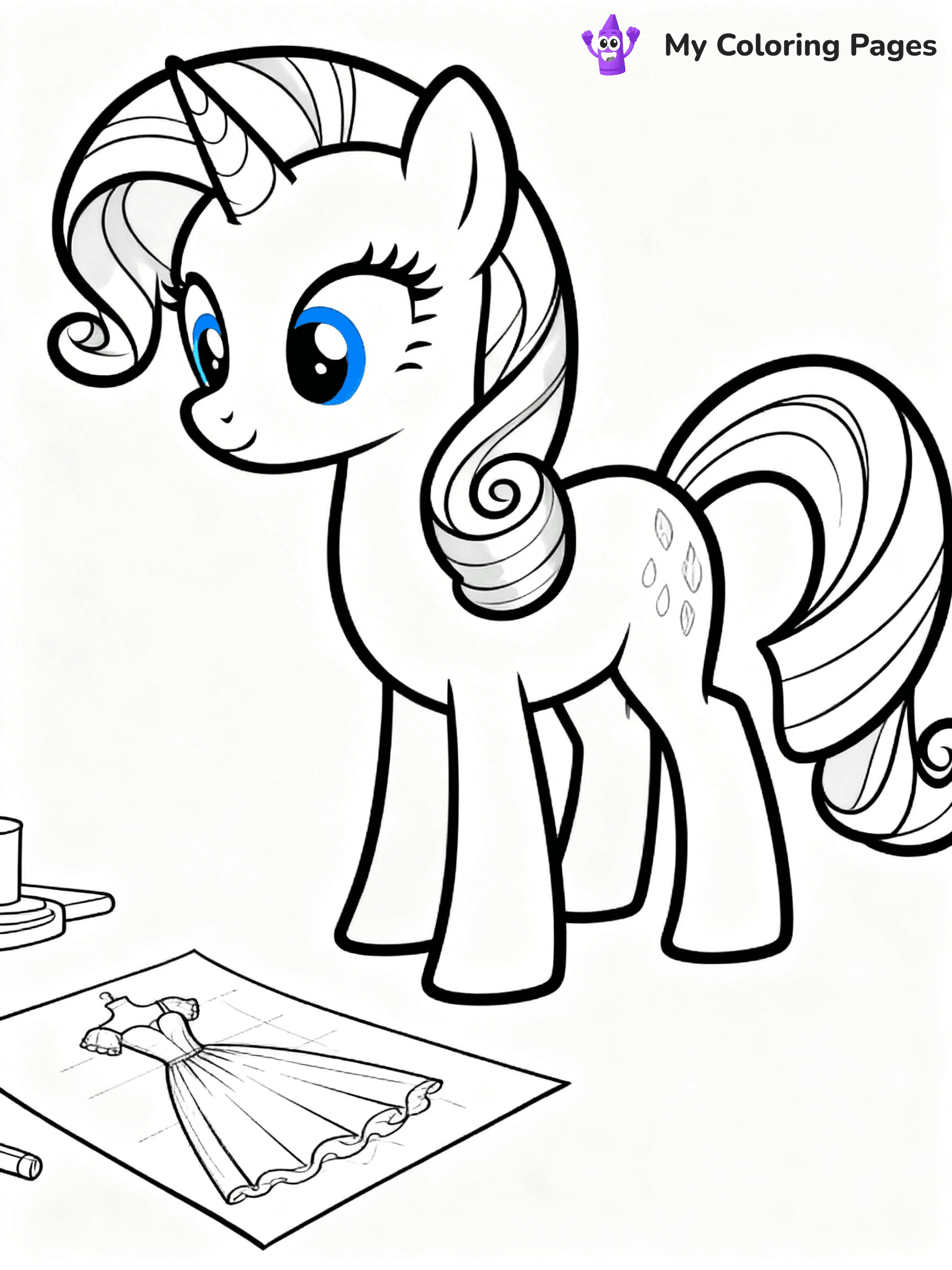 My Little Pony Coloring Pages Rarity - 10