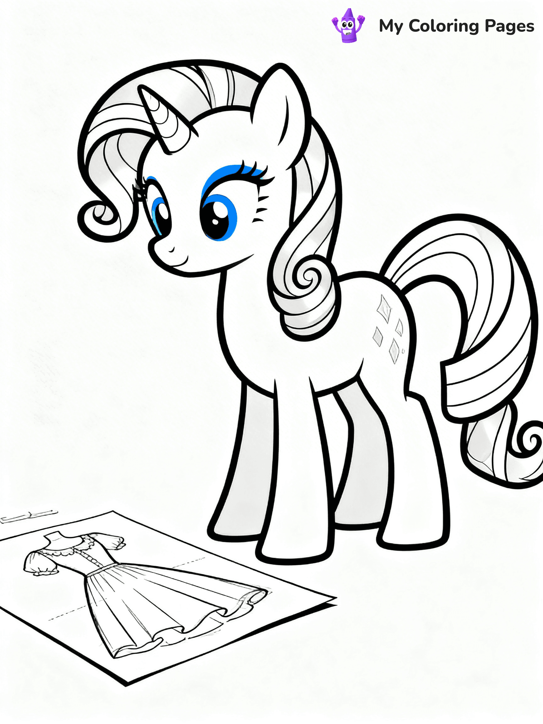My Little Pony Coloring Pages Rarity - 9