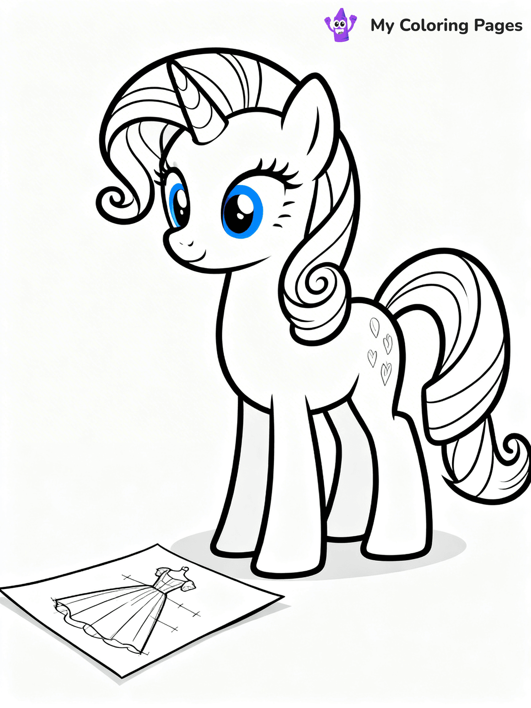My Little Pony Coloring Pages Rarity - 8