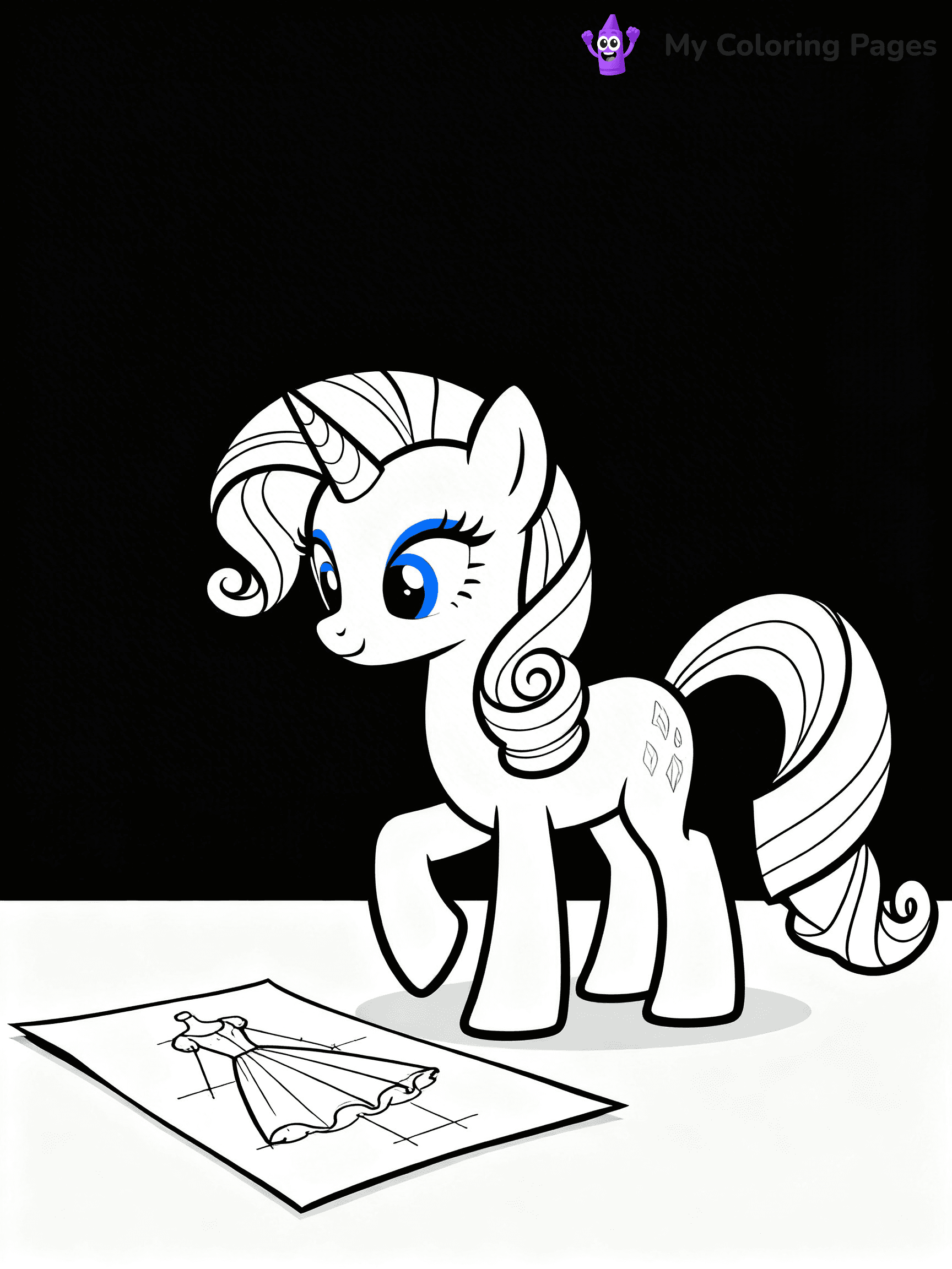 My Little Pony Coloring Pages Rarity - 7