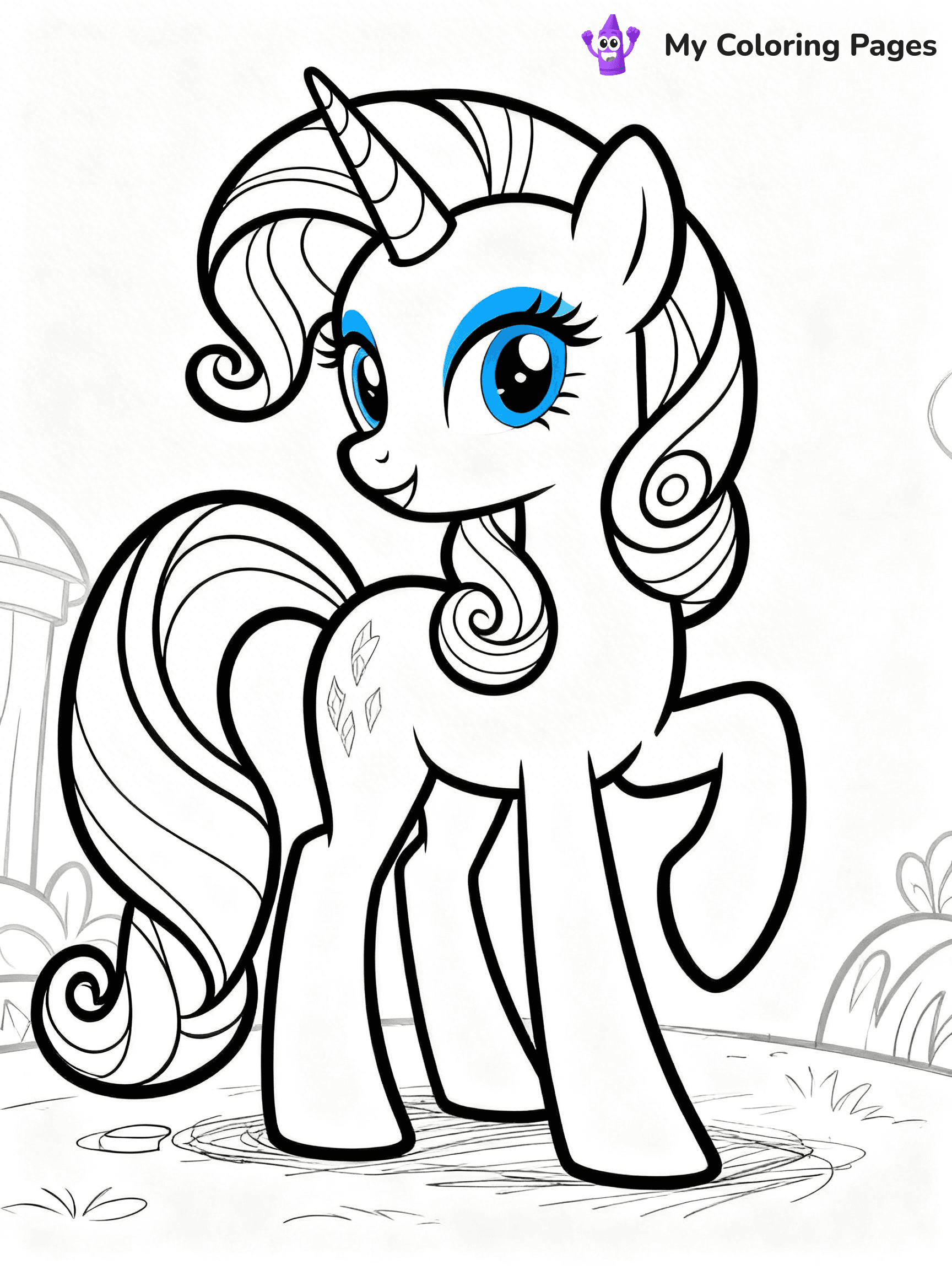 My Little Pony Coloring Pages Rarity - 4