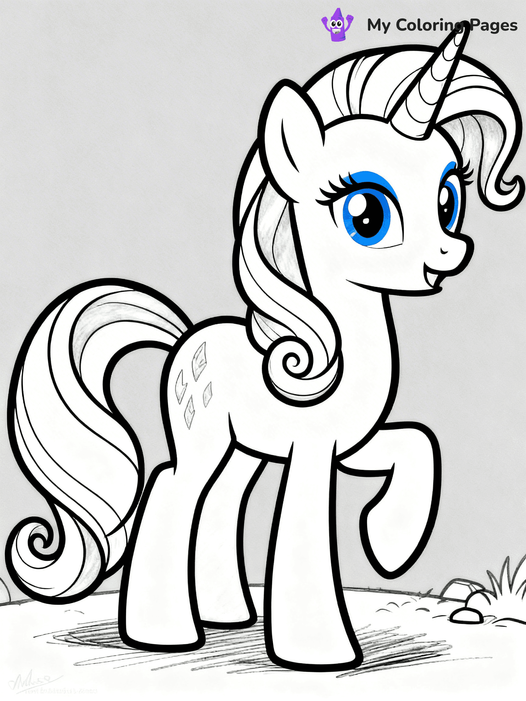 My Little Pony Coloring Pages Rarity - 1