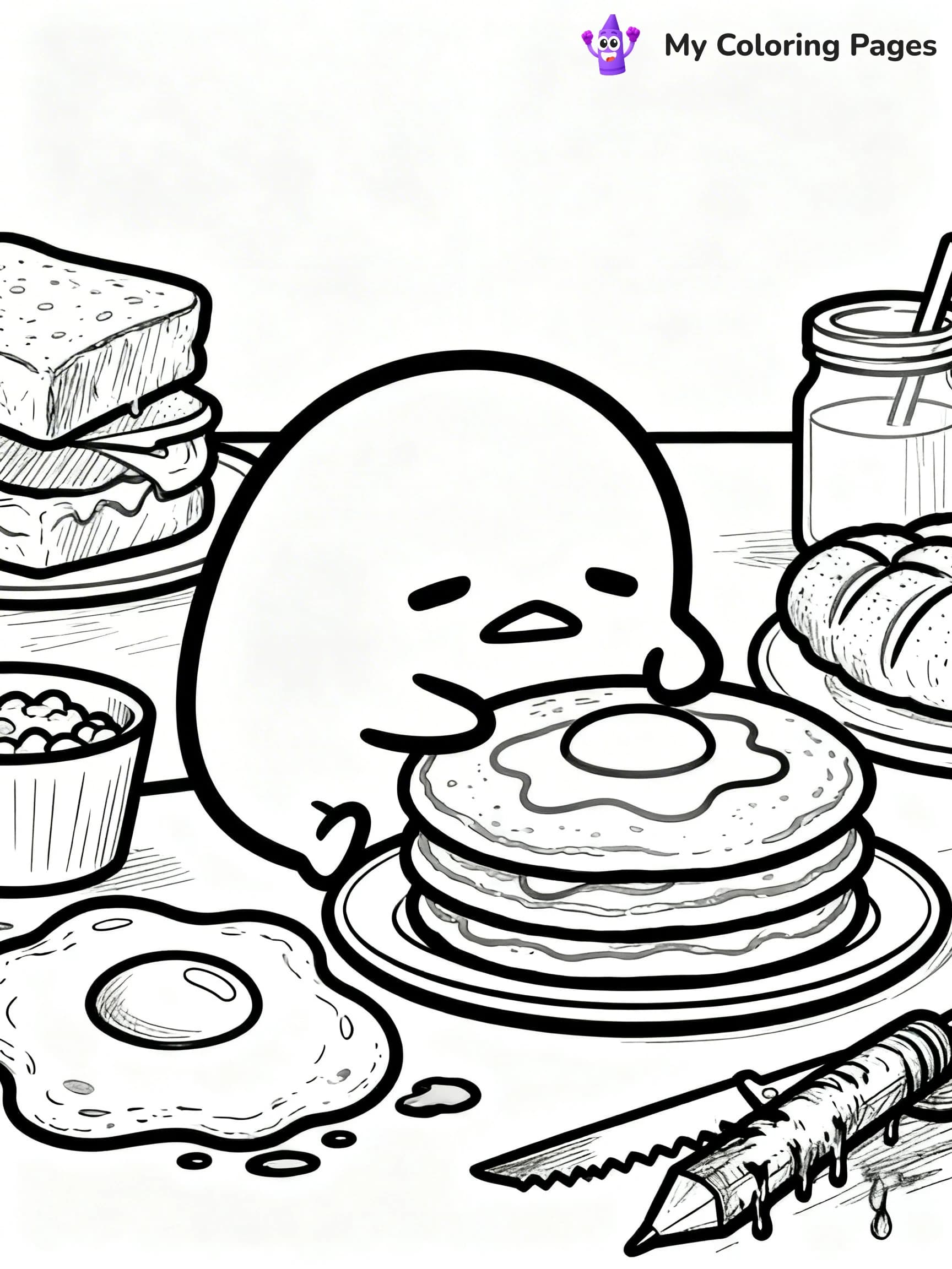 Gudetama Coloring Pages - 6