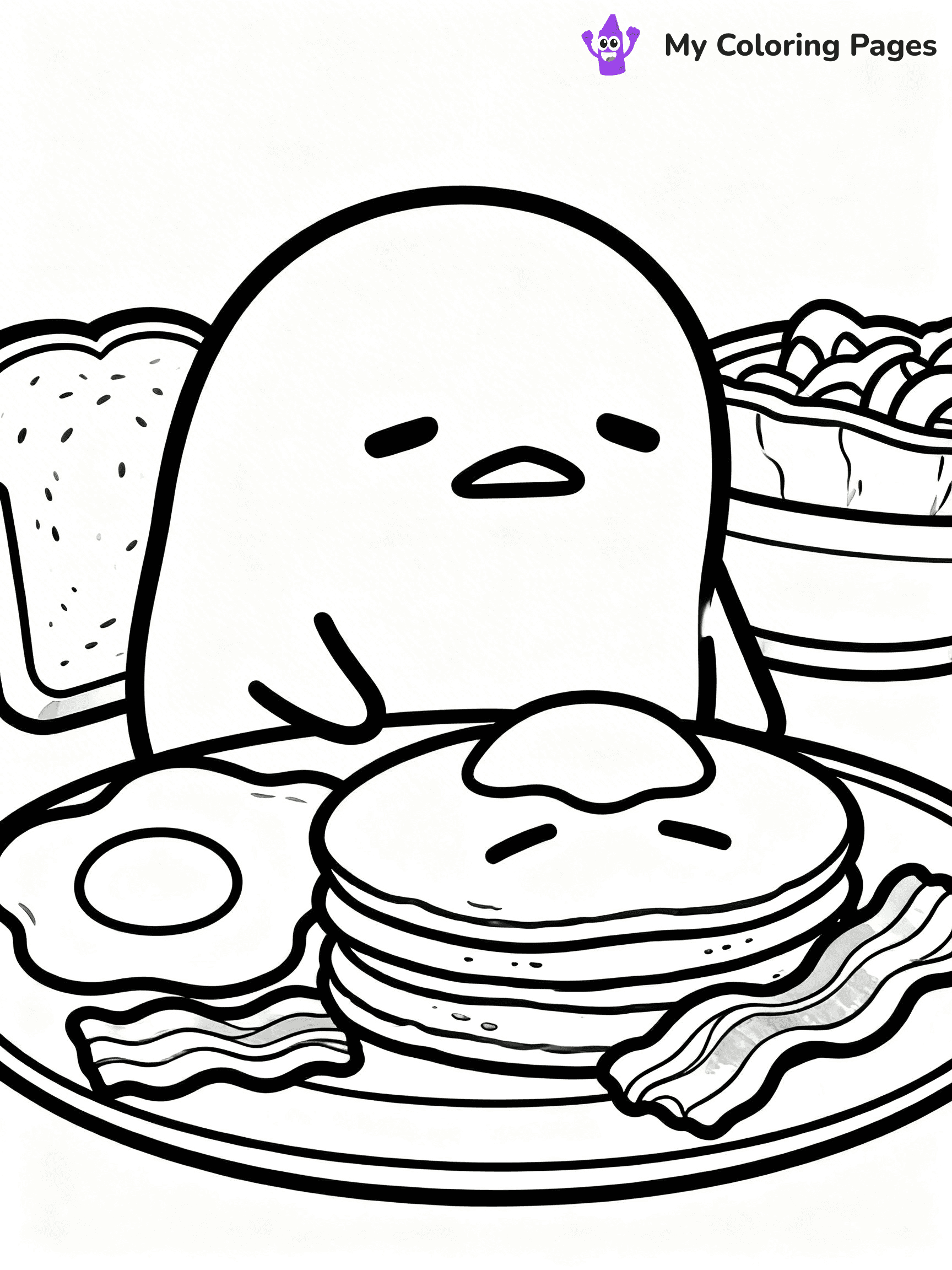 Gudetama Coloring Pages - 2