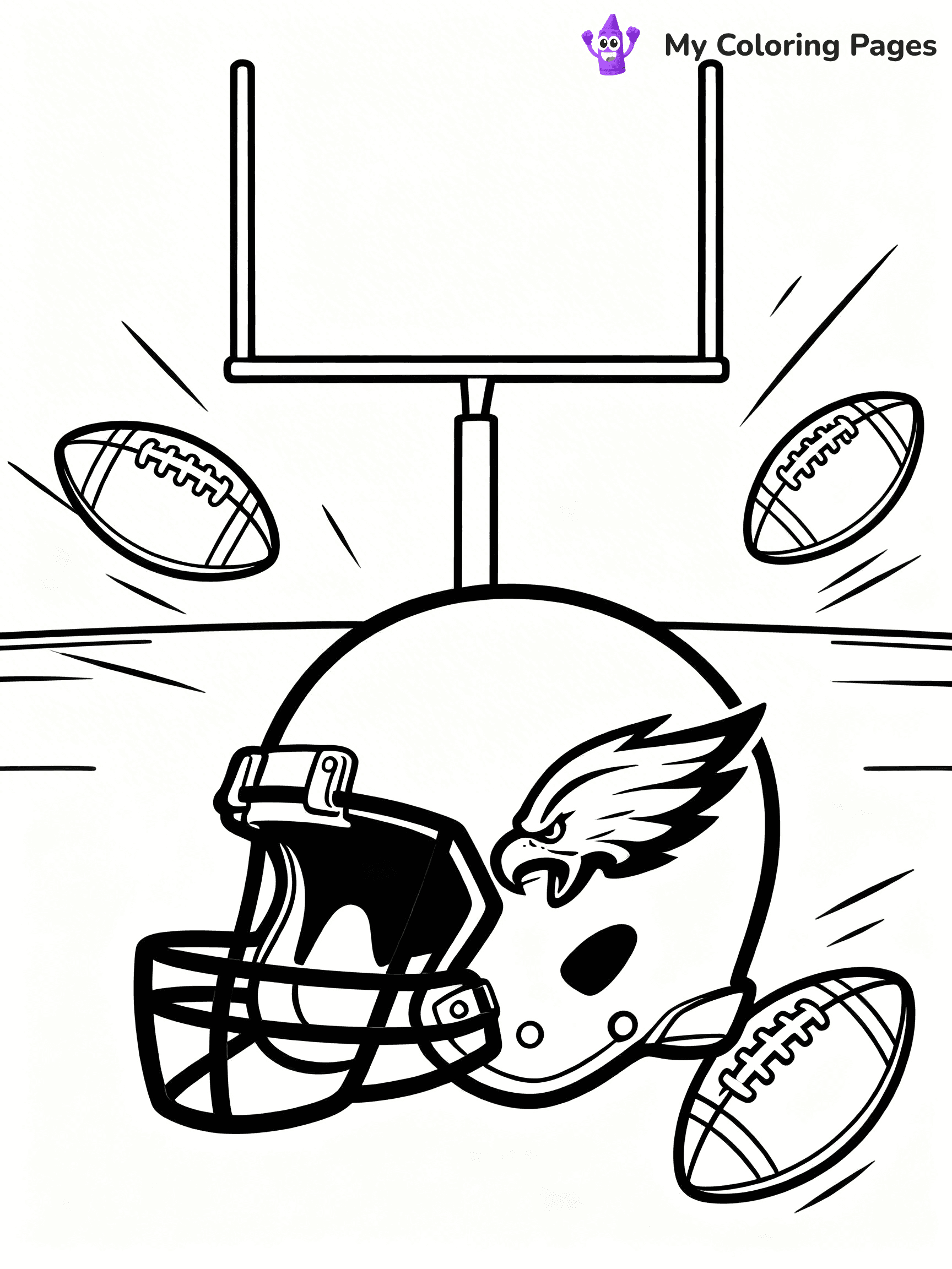 Eagles Helmet Coloring Pages - 14