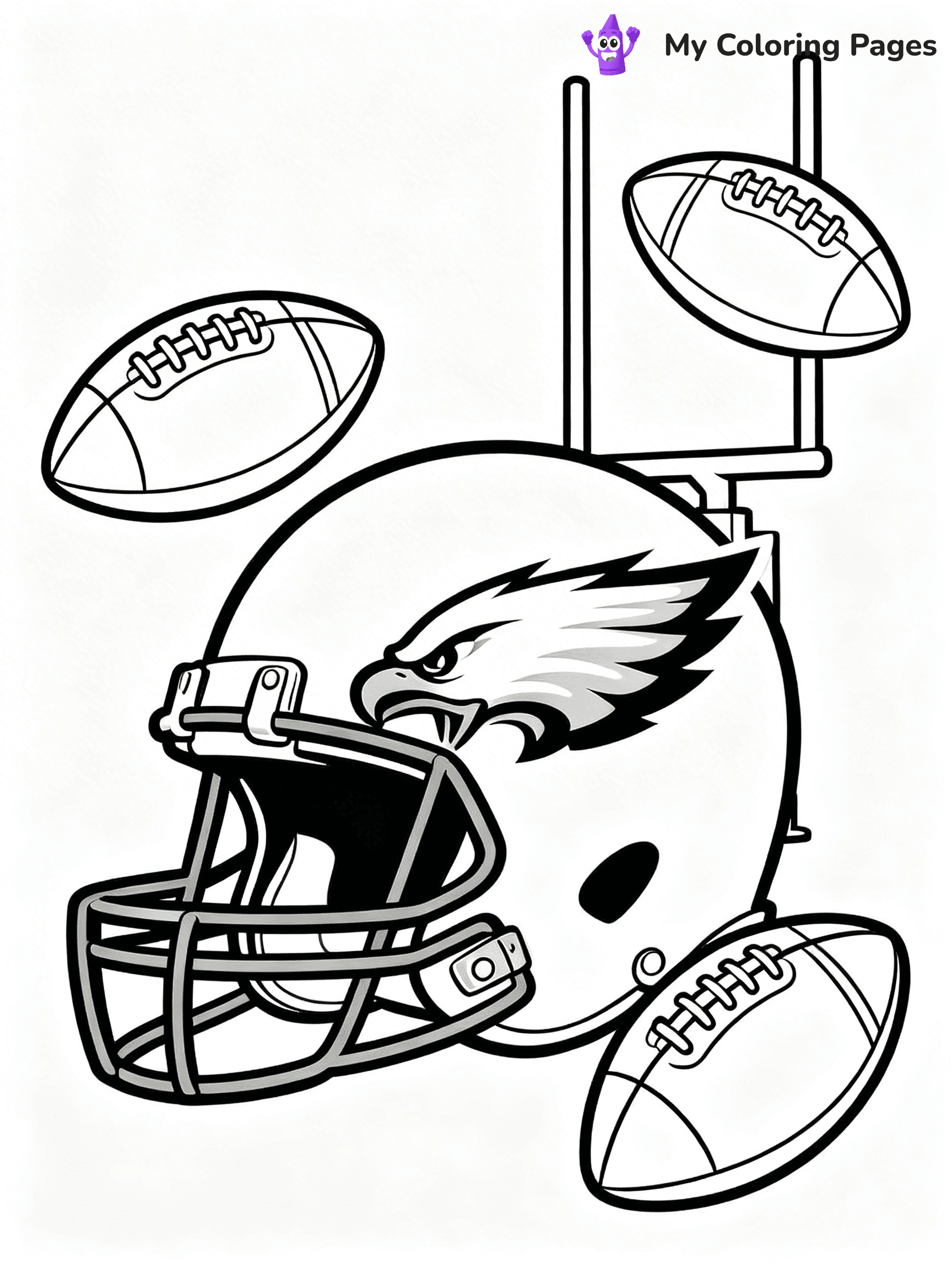 Eagles Helmet Coloring Pages - 13