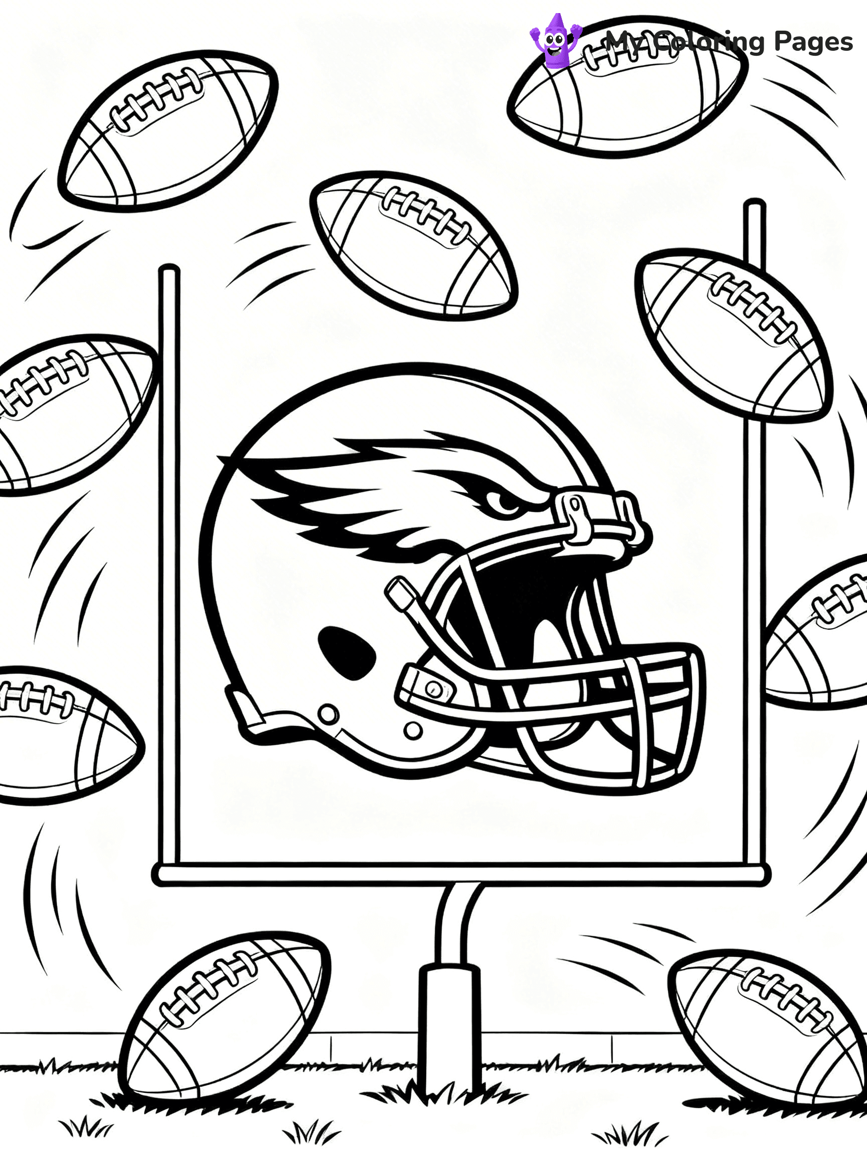 Eagles Helmet Coloring Pages - 12