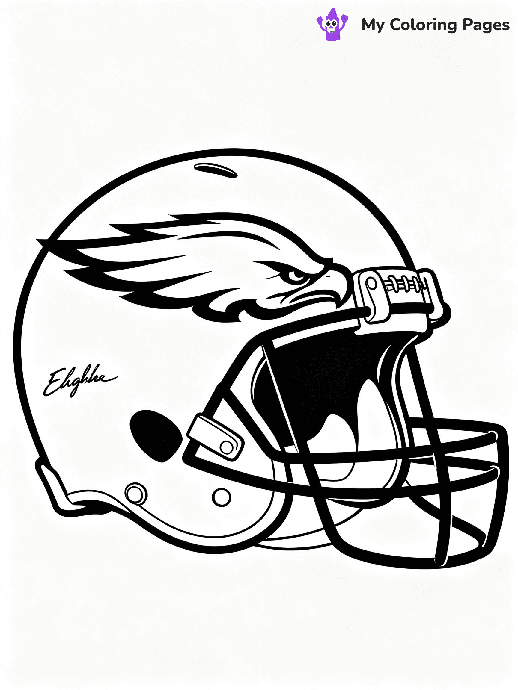 Eagles Helmet Coloring Pages - 11