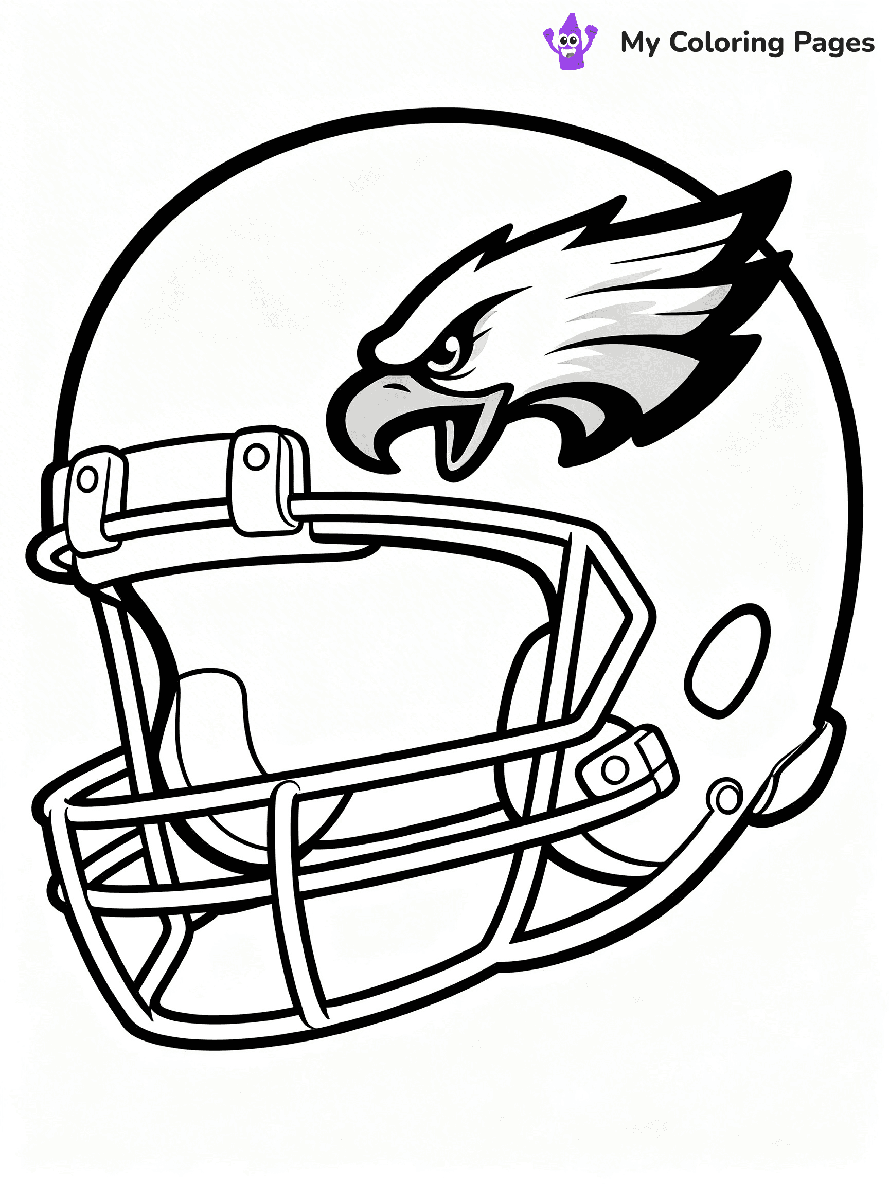 Eagles Helmet Coloring Pages - 9