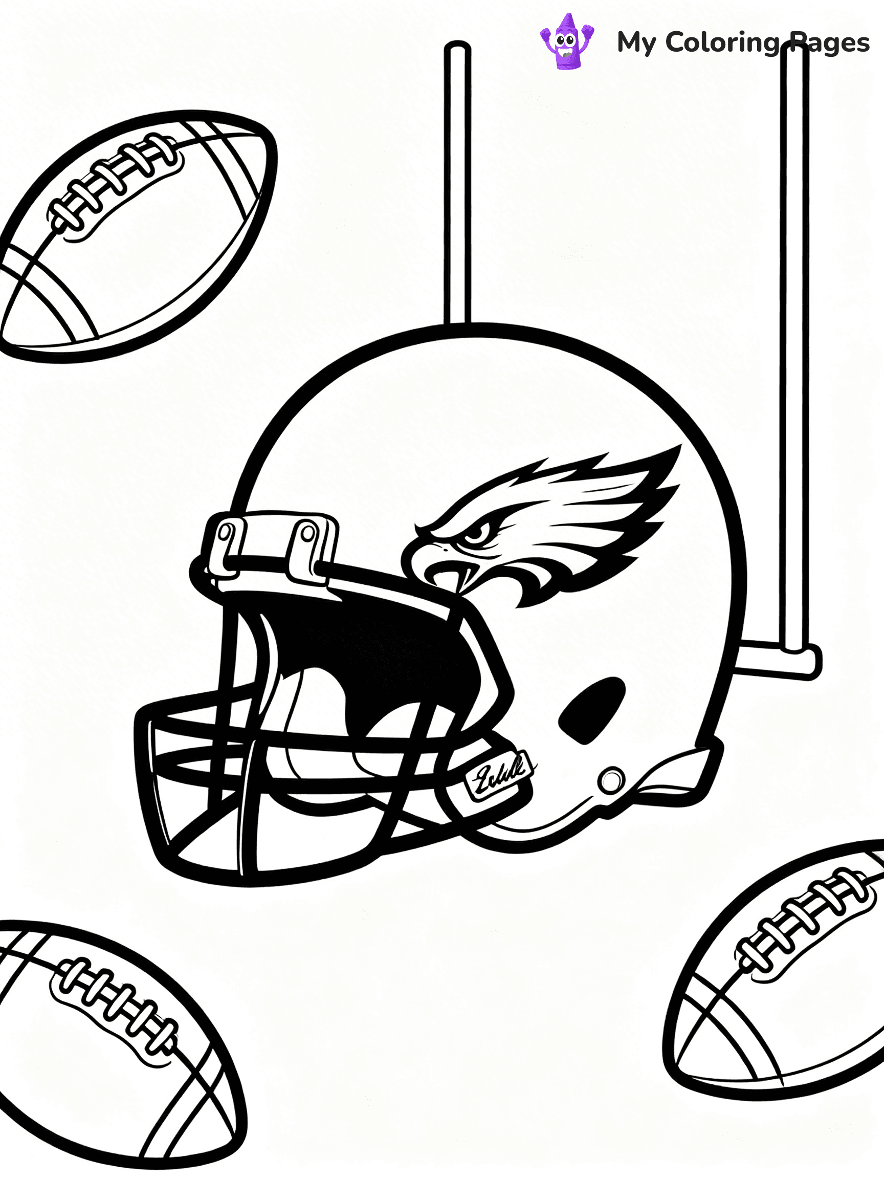 Eagles Helmet Coloring Pages - 6