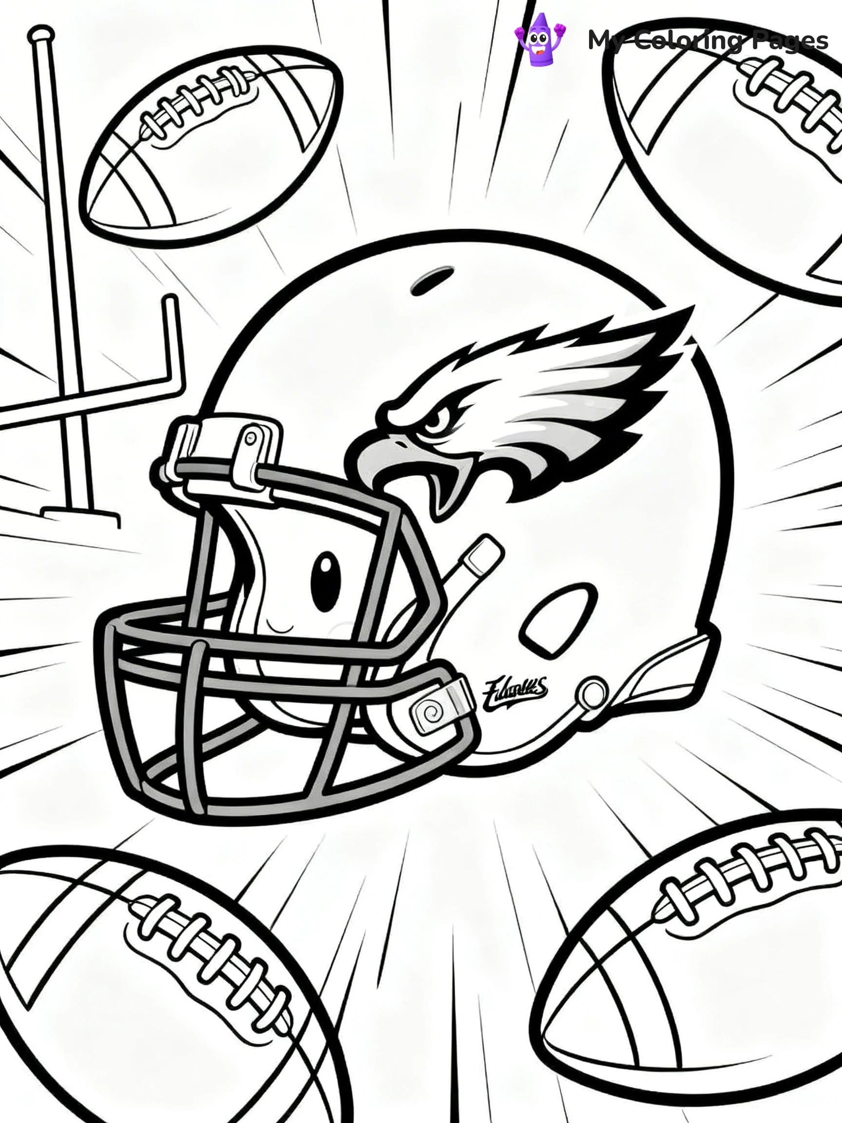 Eagles Helmet Coloring Pages - 5