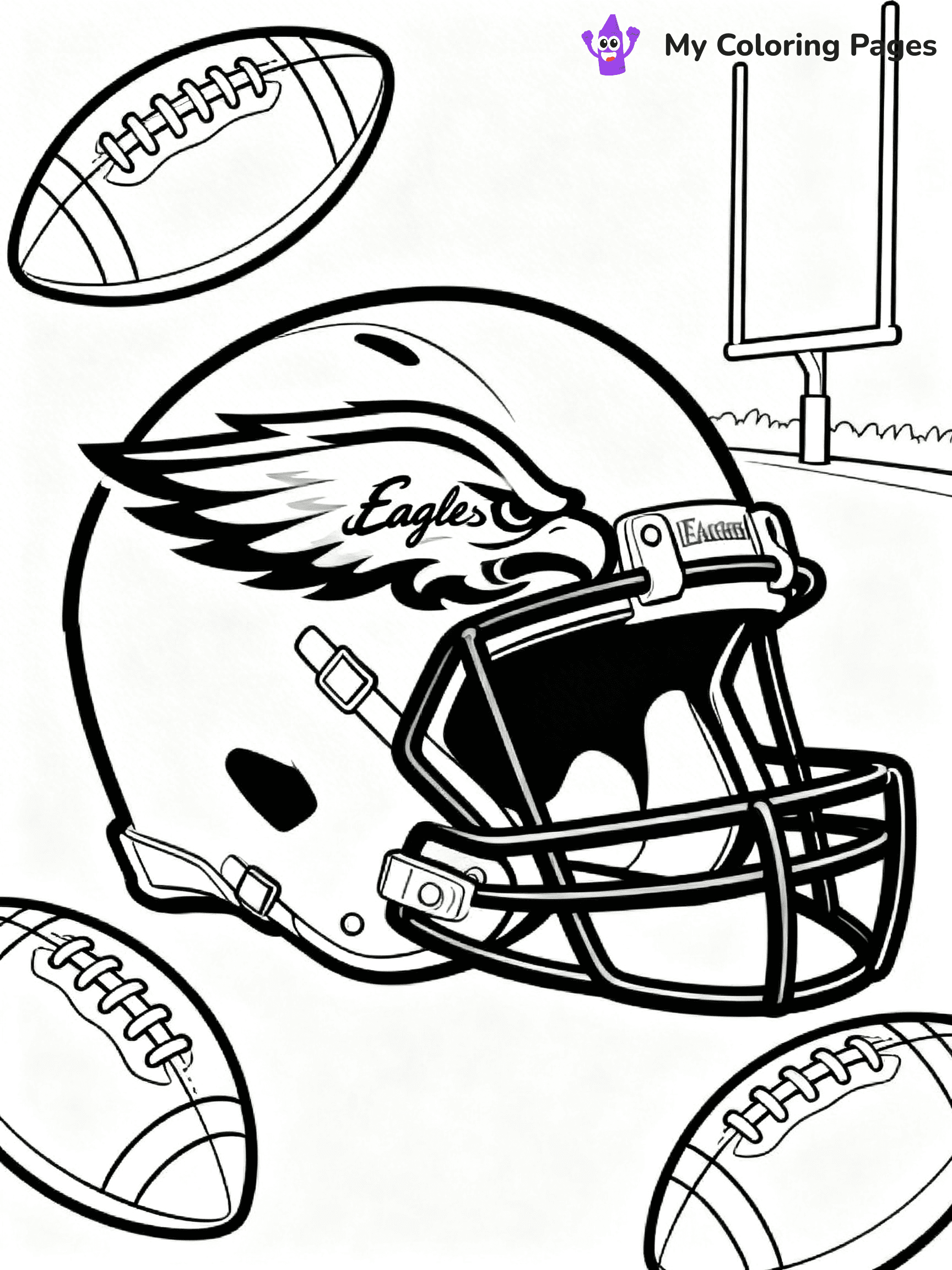 Eagles Helmet Coloring Pages - 4