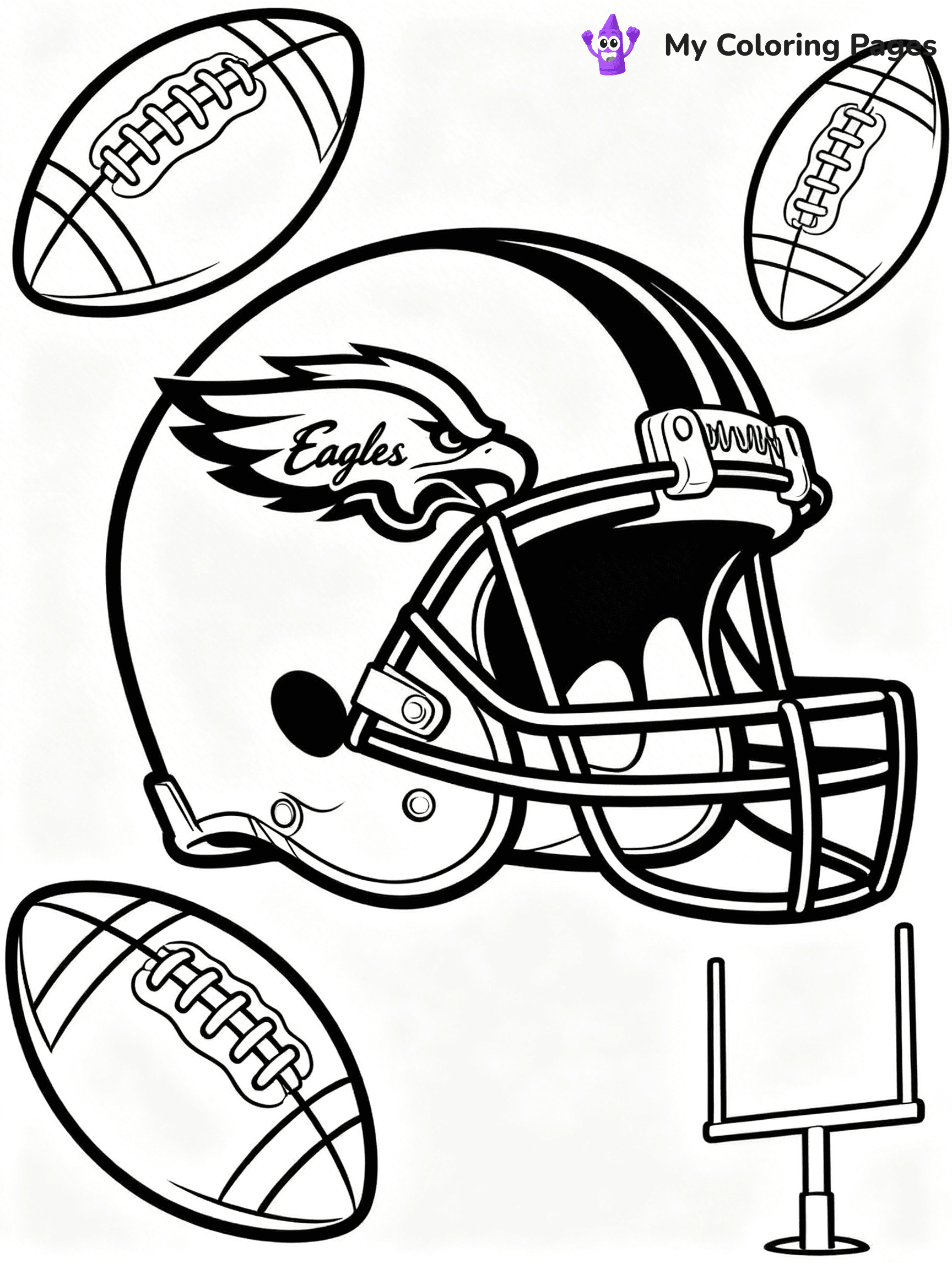 Eagles Helmet Coloring Pages - 3