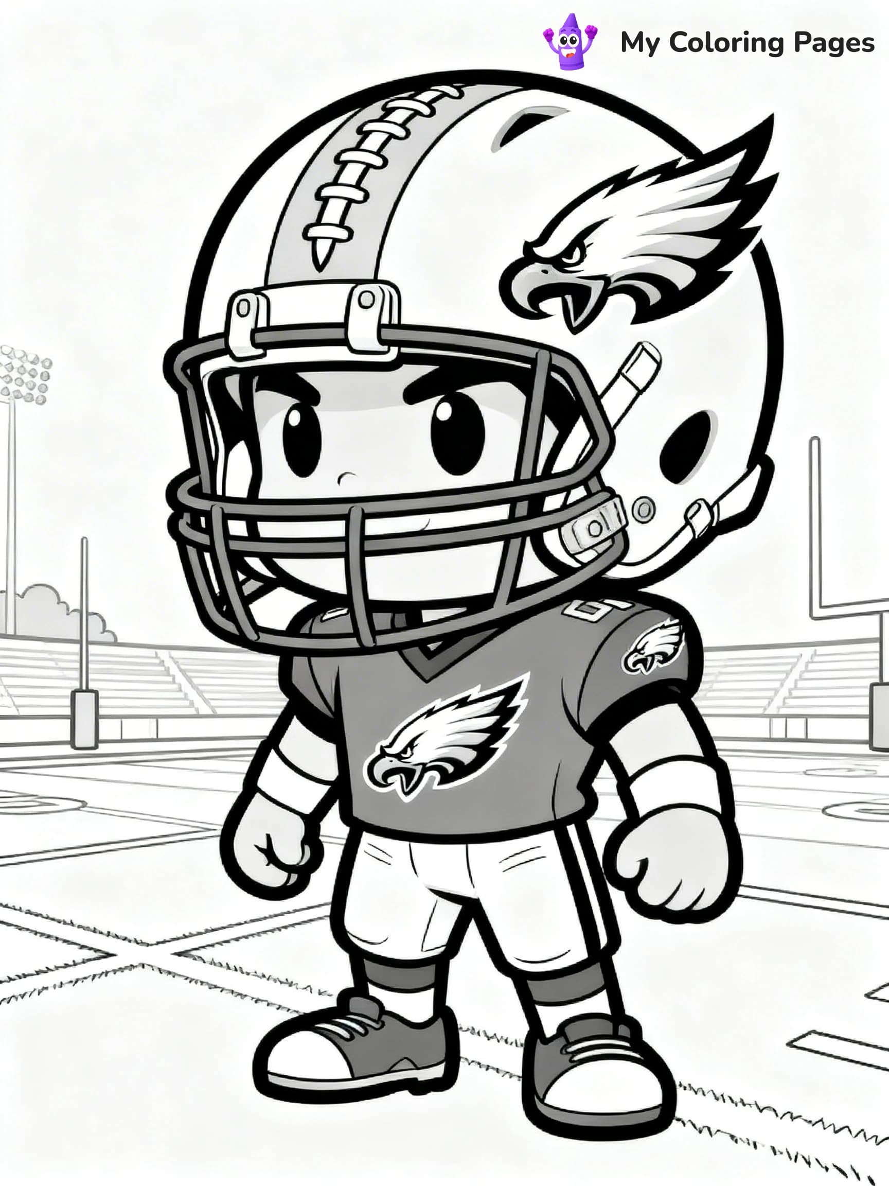 Eagles Helmet Coloring Pages - 2