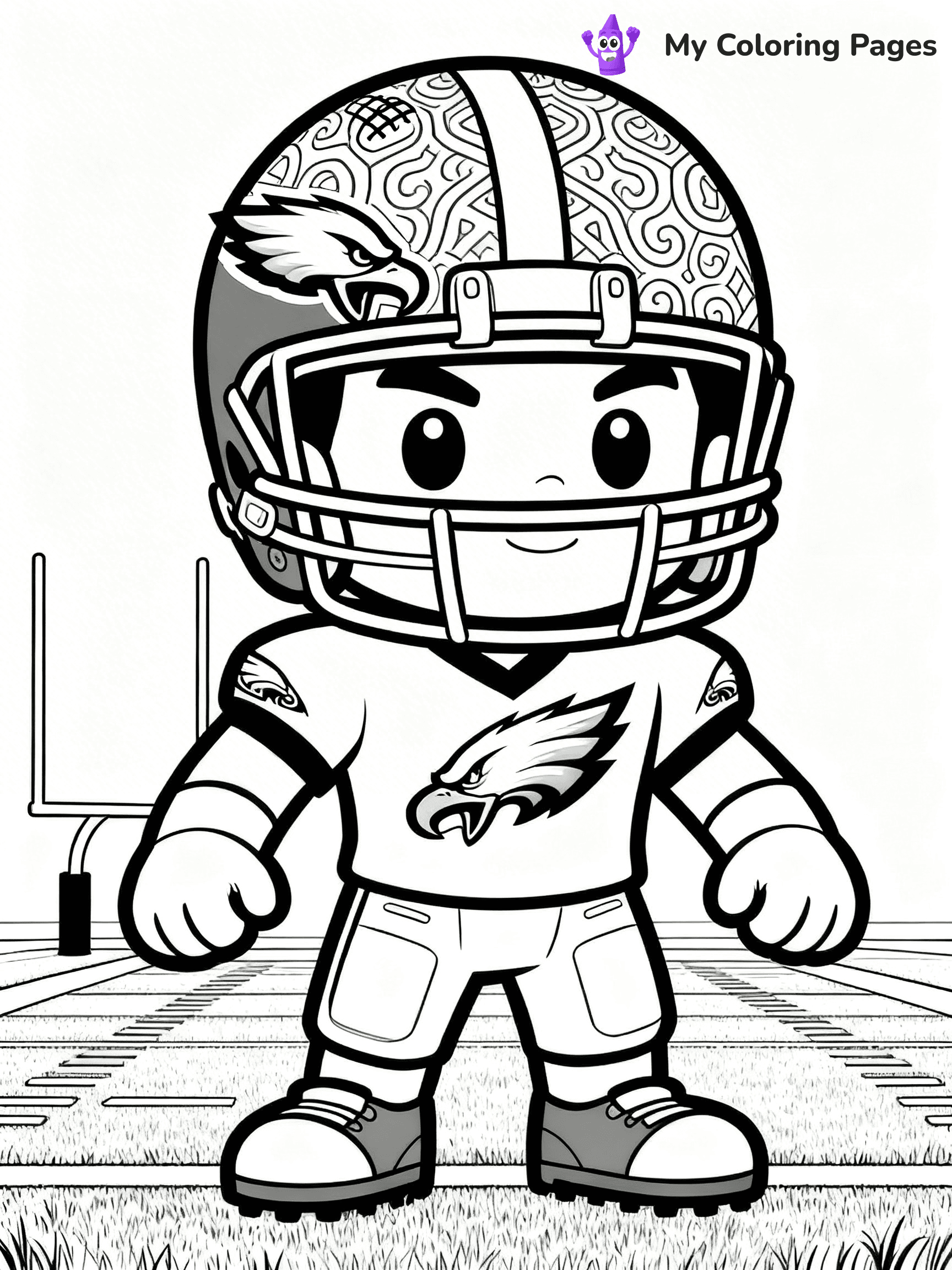 Eagles Helmet Coloring Pages - 1