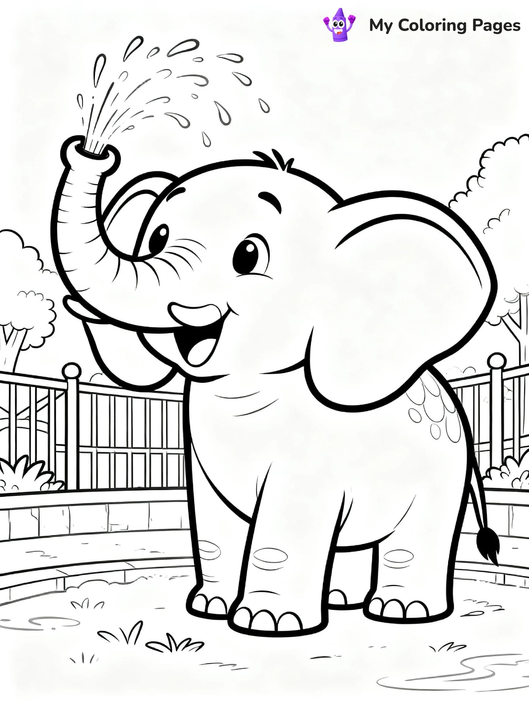 Zoo Animal Coloring Pages - 1