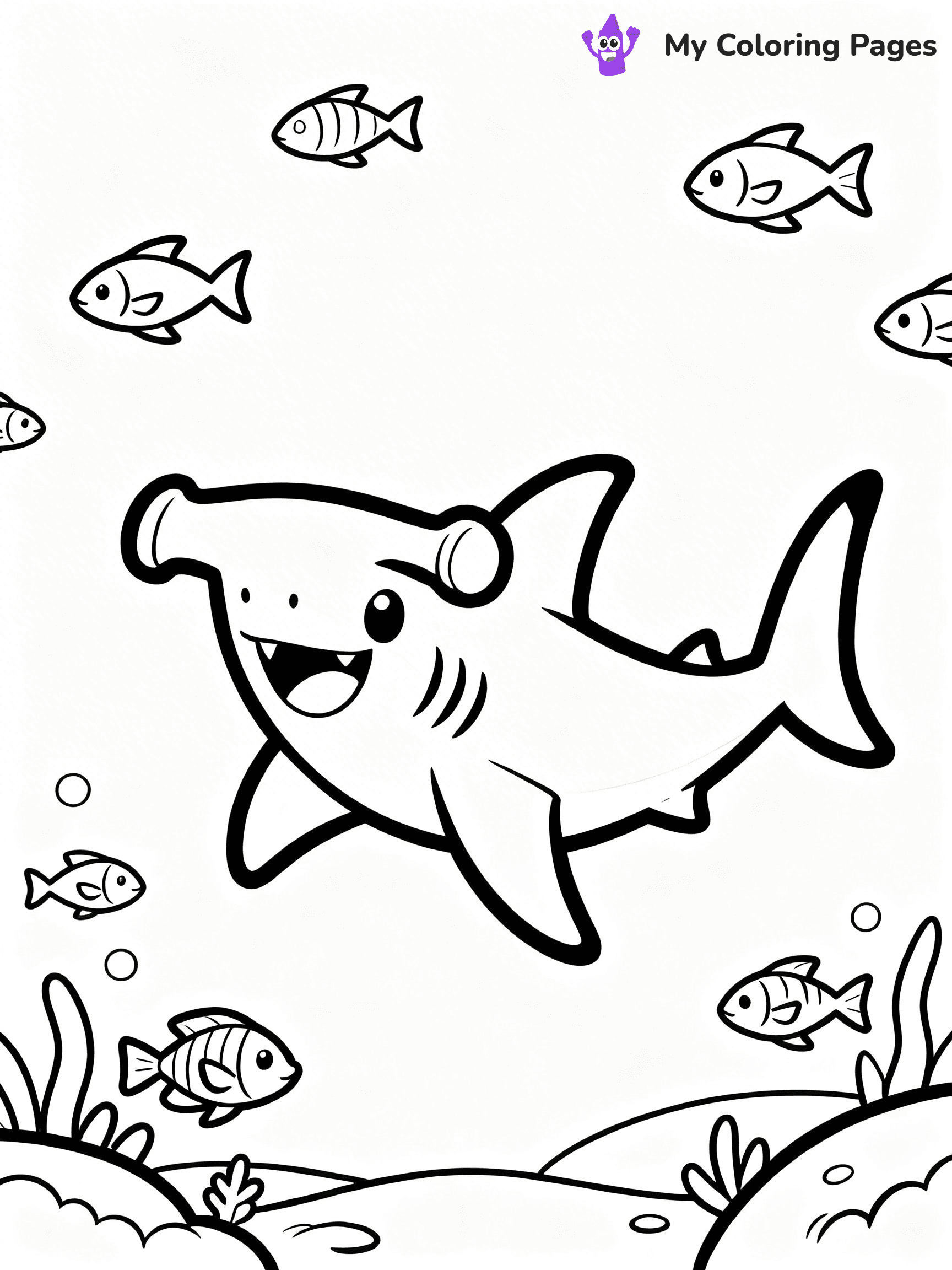 Hammerhead Shark Coloring Pages - 23
