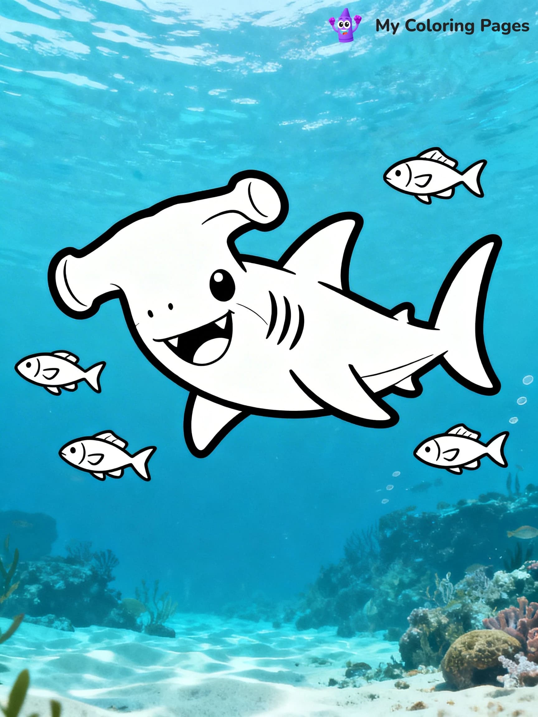 Hammerhead Shark Coloring Pages - 21