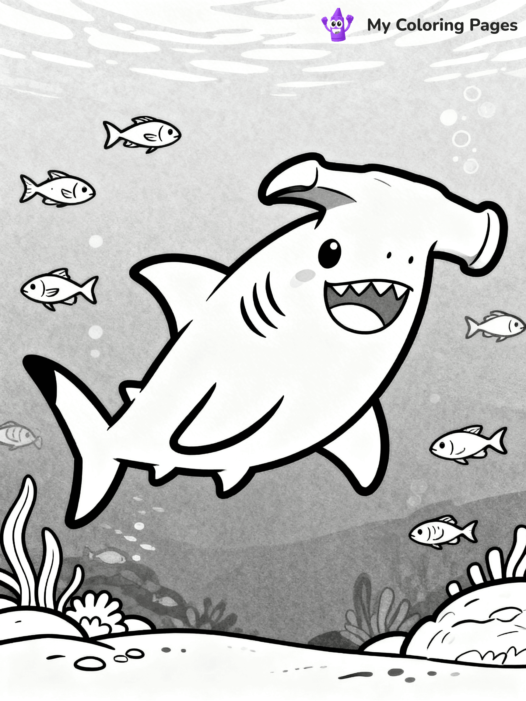 Hammerhead Shark Coloring Pages - 20